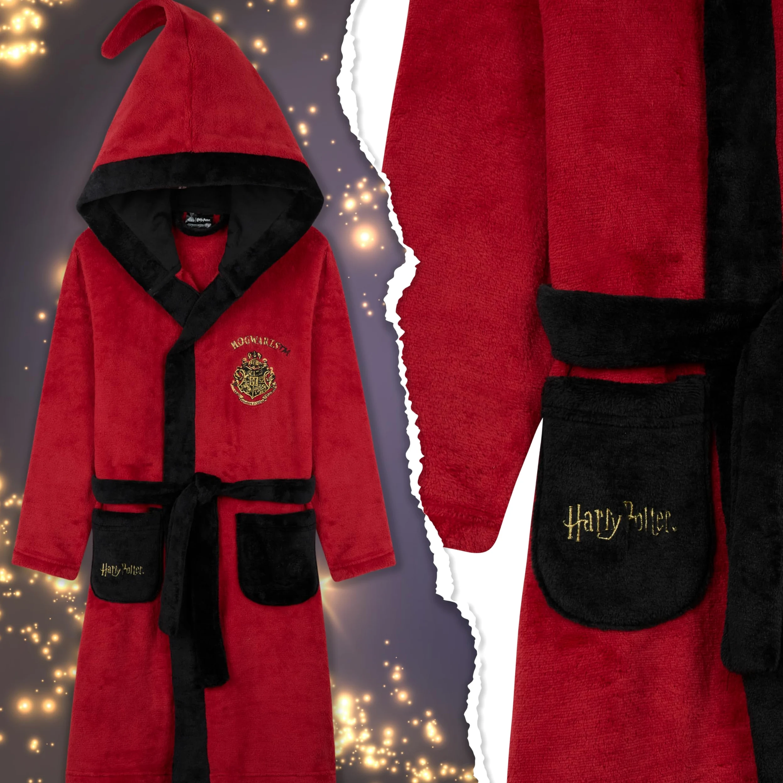 Harry Potter Dziewczęcy szlafrok polarowy z kapturem