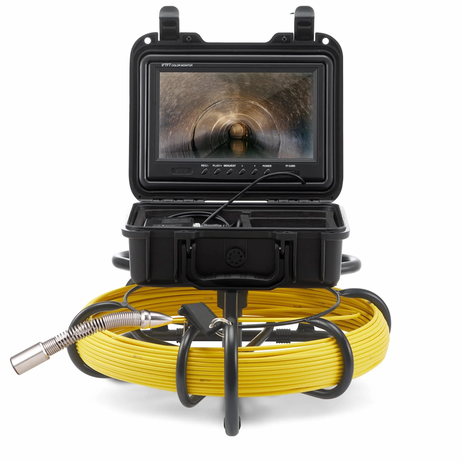 VEVOR Inspection Camera Rura 50 m Endoskopowa Kamera odpływowa 9'' z wodoodpornym rejestratorem DVR IP68 12 diod LED regulowana, karta SD 16 GB do rury kanalizacyjnej domu hydrauliki spustowej