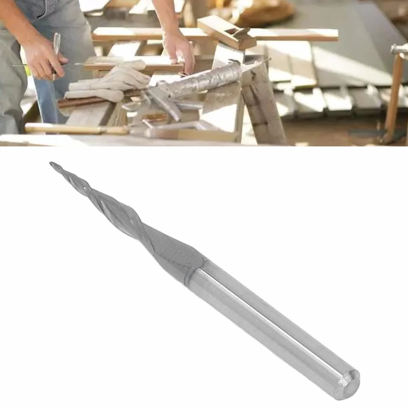 Frez kulowy CNC spiralny stożkowy frez kulowy ze stali wolframowej przedłużony frez trzpieniowy z węglika spiekanego do drewna aluminiowego