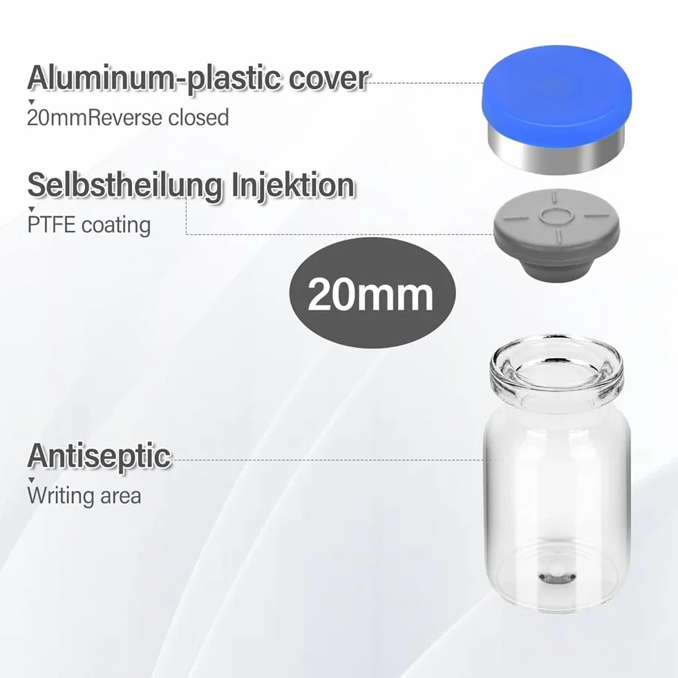 Sterylne puste fiolki z samoregenerującym się portem wtryskowym, z aluminiową plastikową nasadką, zamknięte puste fiolki (5 ml 10 .)