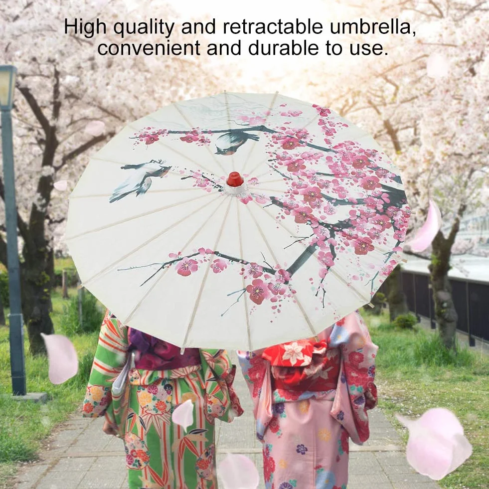 Parasole Mały Rozmiar Chowany Klasyczny Ręcznie Robiony Olejowany Papierowy Parasol Chińska Japońska Sztuka Orientalna Taniec Klasyczny Kwiat Śliwki Malarstwo Przeciwdeszczowy Parasol,