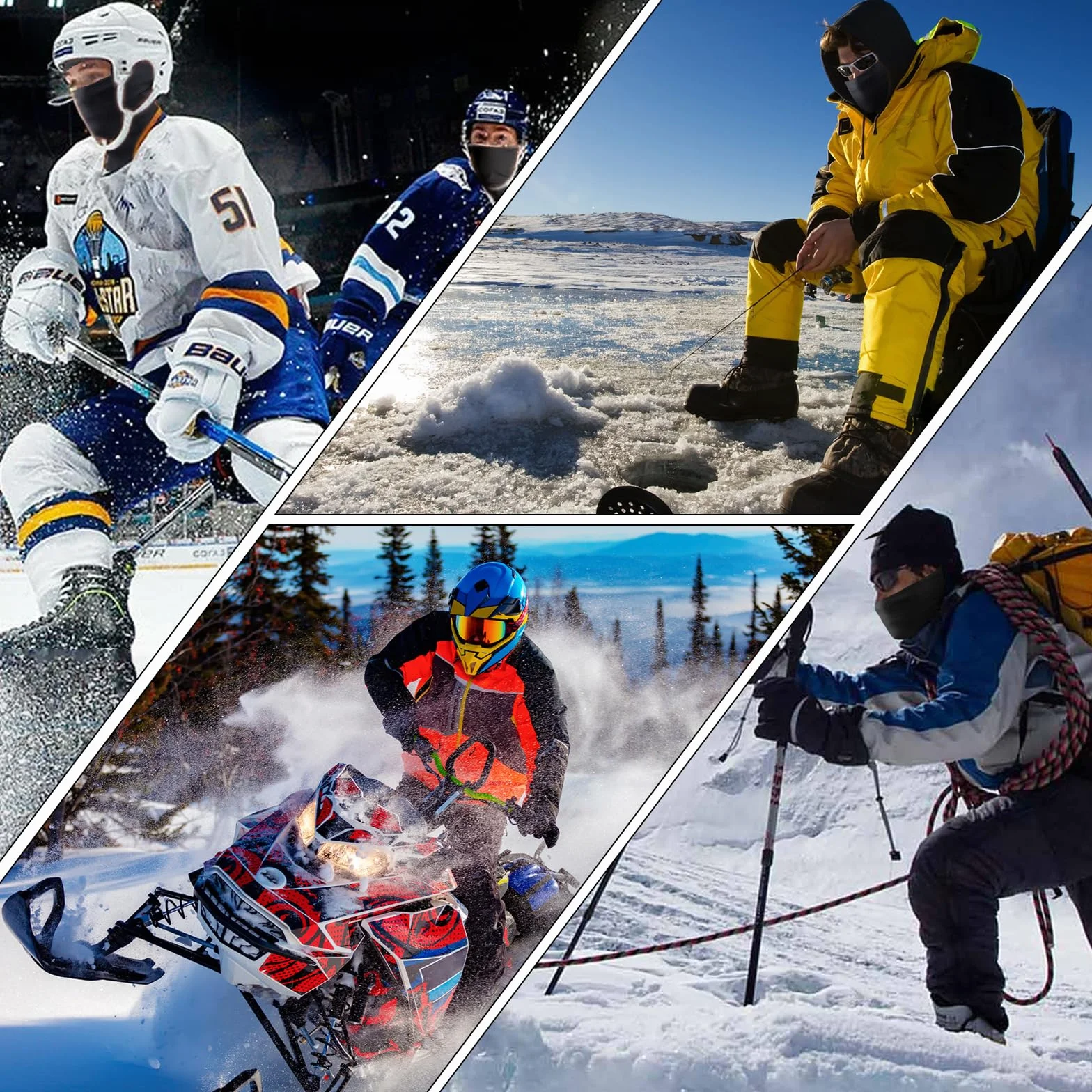 Kominiarka narciarska, maska narciarska, dla dzieci, chłopców, dziewczynek, na zimę, jesień, wiatroszczelna kominiarka motocyklowa na narty, snowboard, rower, czarna, czarny, 3XS-S