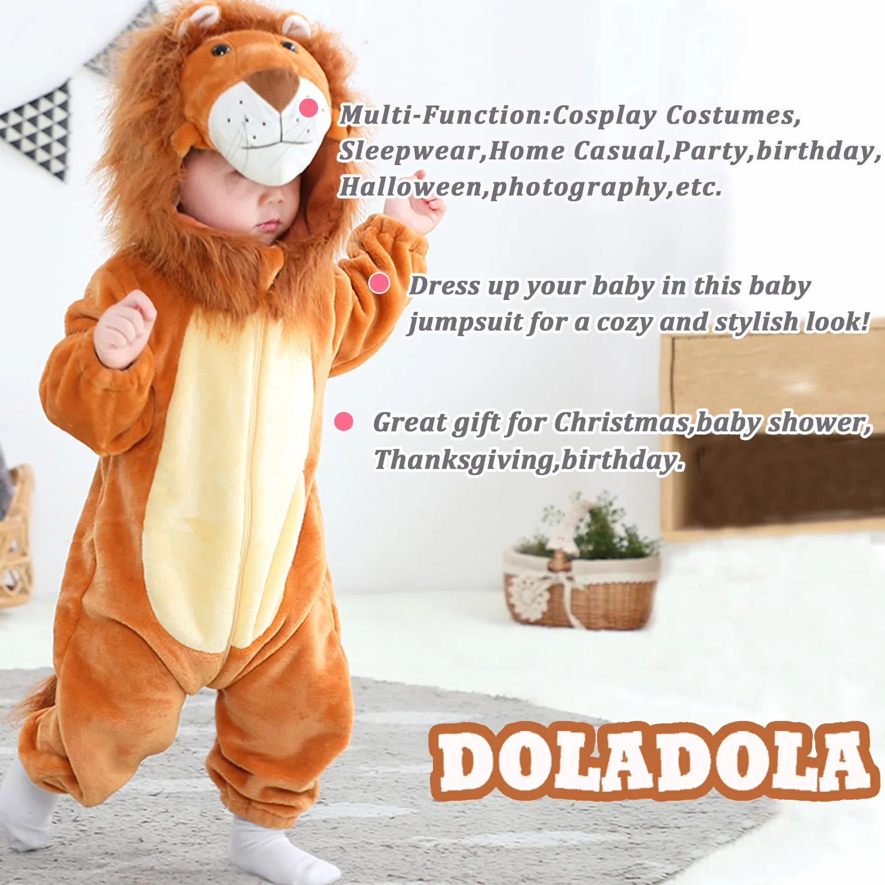 Unisex Baby Spring Autumn Animal Romper Flanelowa Jednoczęściowa Piżama