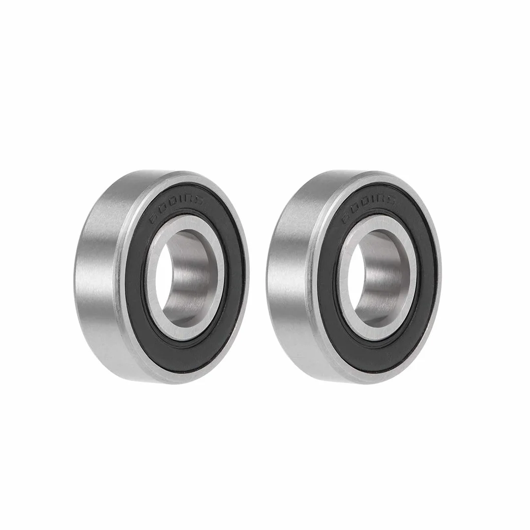 sourcing map 2 szt. rowki łożyska kulkowe 6001-2RS Z2 podwójne ekranowane stal węglowa 12 mm X 28 mm X 8 mm