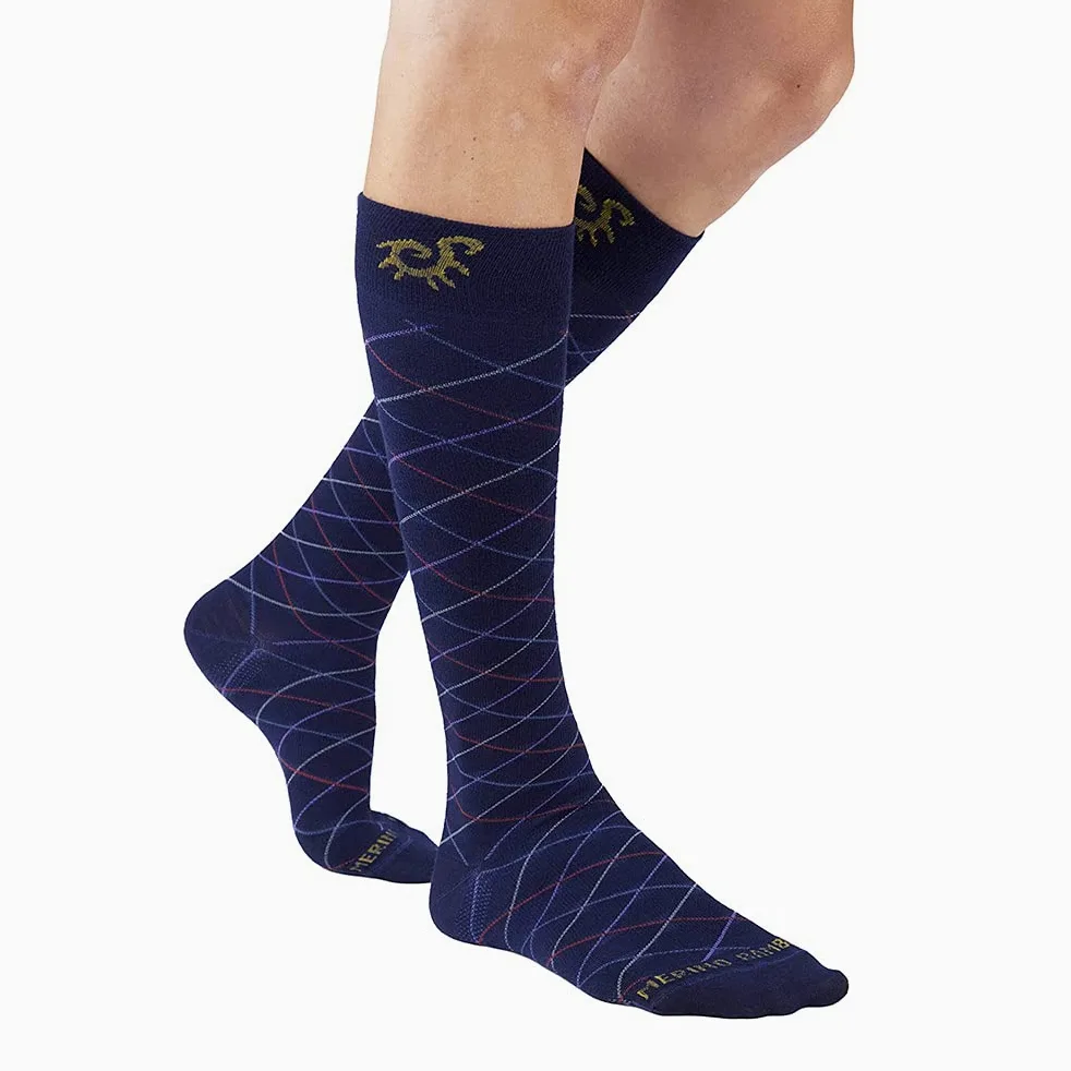 SOLIDEA Unisex Gambalety Skarpety For You Merinos Rumba Kompresja Stopniowa 18/24 mmHg, granatowy, L