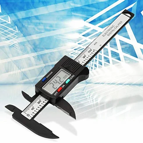 Suwmiarka cyfrowa suwmiarka, 0-100 mm / 0-4 z tworzywa sztucznego, elektroniczna suwmiarka cyfrowa z ekranem LCD, funkcja automatycznego wyłączania, przenośna