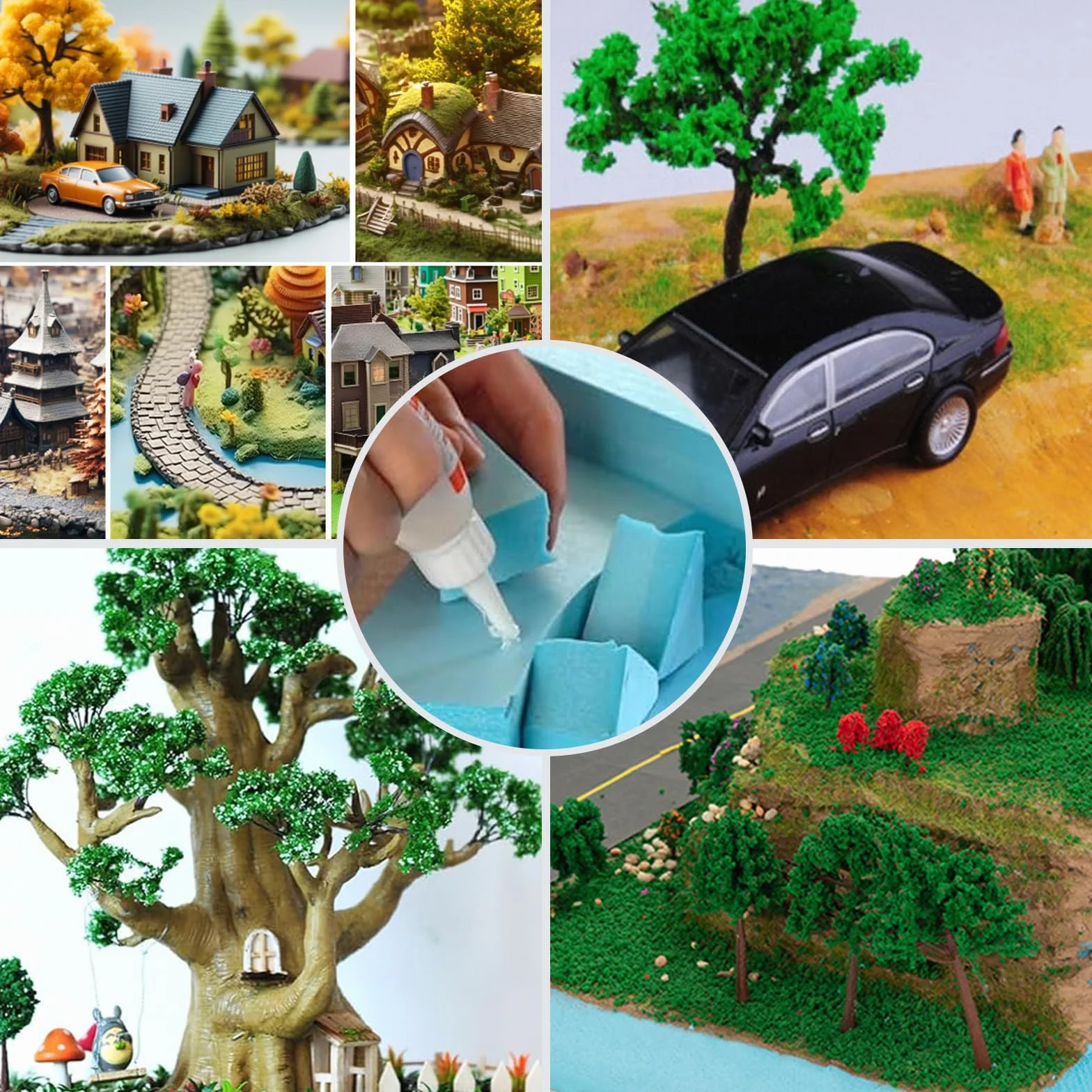 6 płyt piankowych z twardej pianki, płyta piankowa o wysokiej gęstości, płyta do majsterkowania, model DIY, bloki bazowe dioramy, zestaw hobbystyczny, pianka, niebieska, 30 x 20 x 2 cm