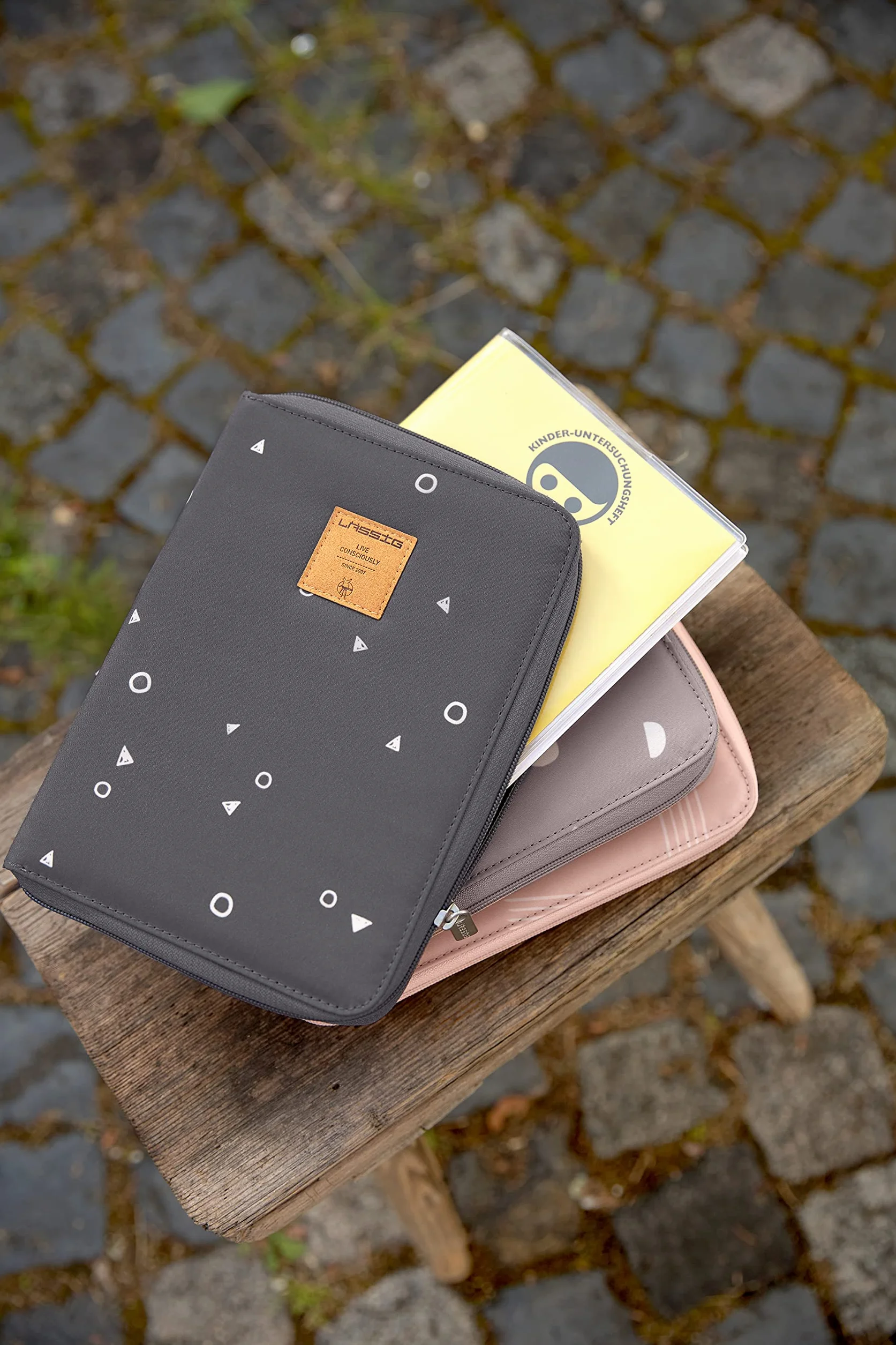 LÄSSIG Mama Mutterpasshülle U-Heft tasche Dokumentasche/Etui na dokumenty, Miękkie paski róża, Kapelusz