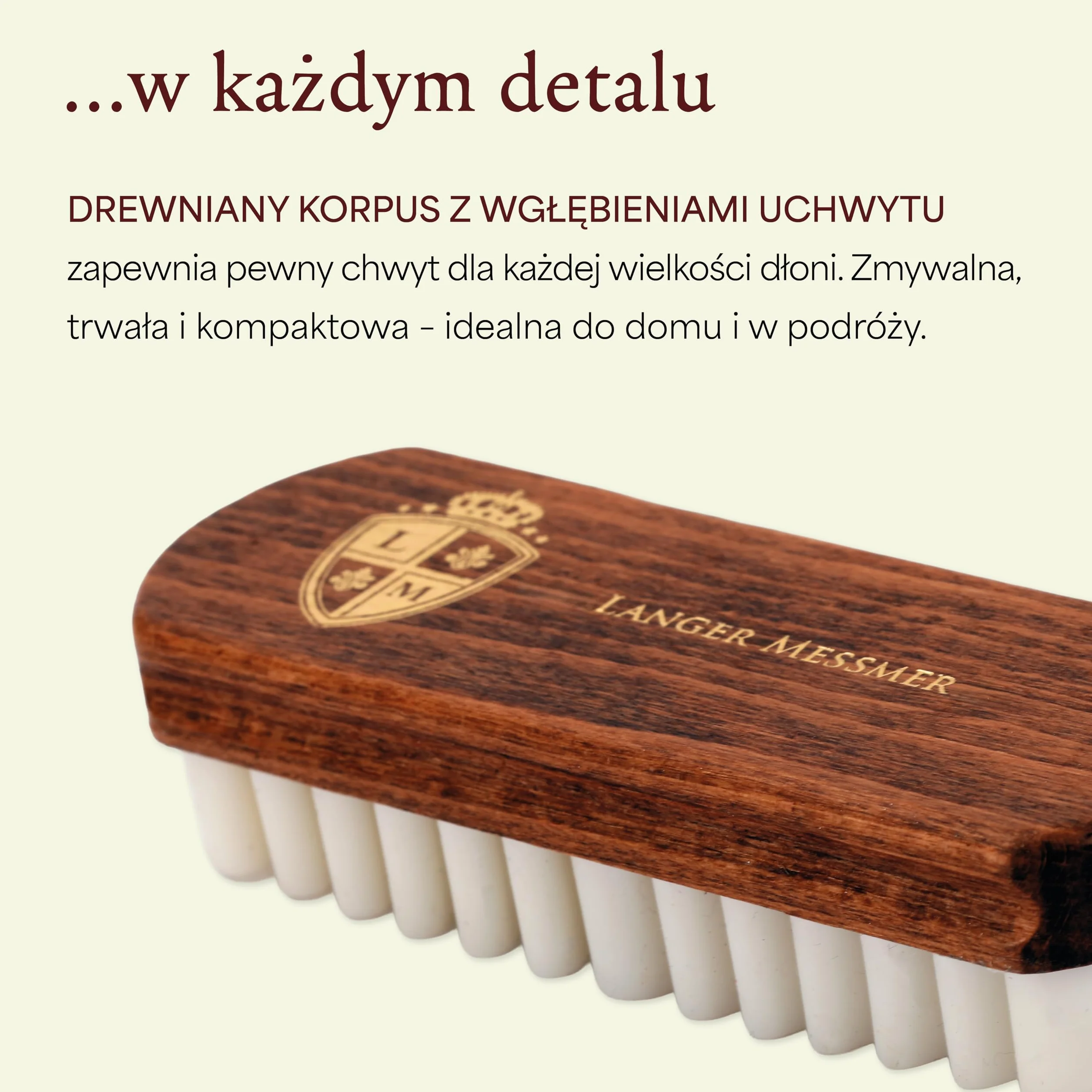 Langer & Messmer Szczotka do Skóry z Zamszowych Butów z Lamówkami Krepowymi - Pielęgnacja Skóry Welurowej i Nubukowej