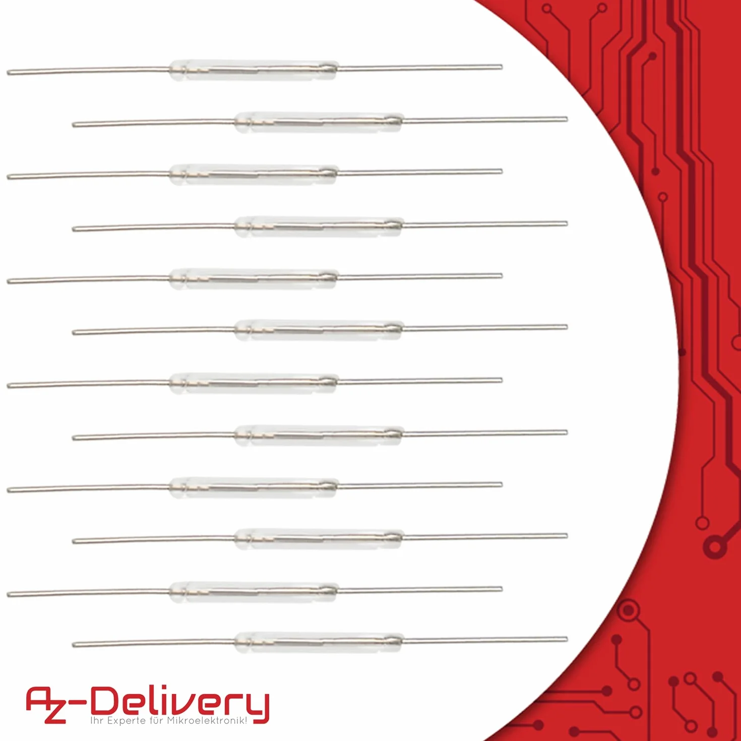 AZ Delivery 10 sztuk N/O Reed przełącznik magnetyczny 2 x 14 mm zamykacz magnetyczny indukcyjny przełącznik do Arduino