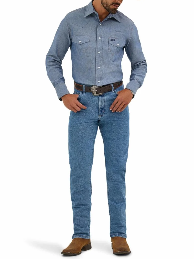 Wrangler Cowboy Cut Western z długim rękawem Snap koszula robocza prane wykończenie Mężczyźni