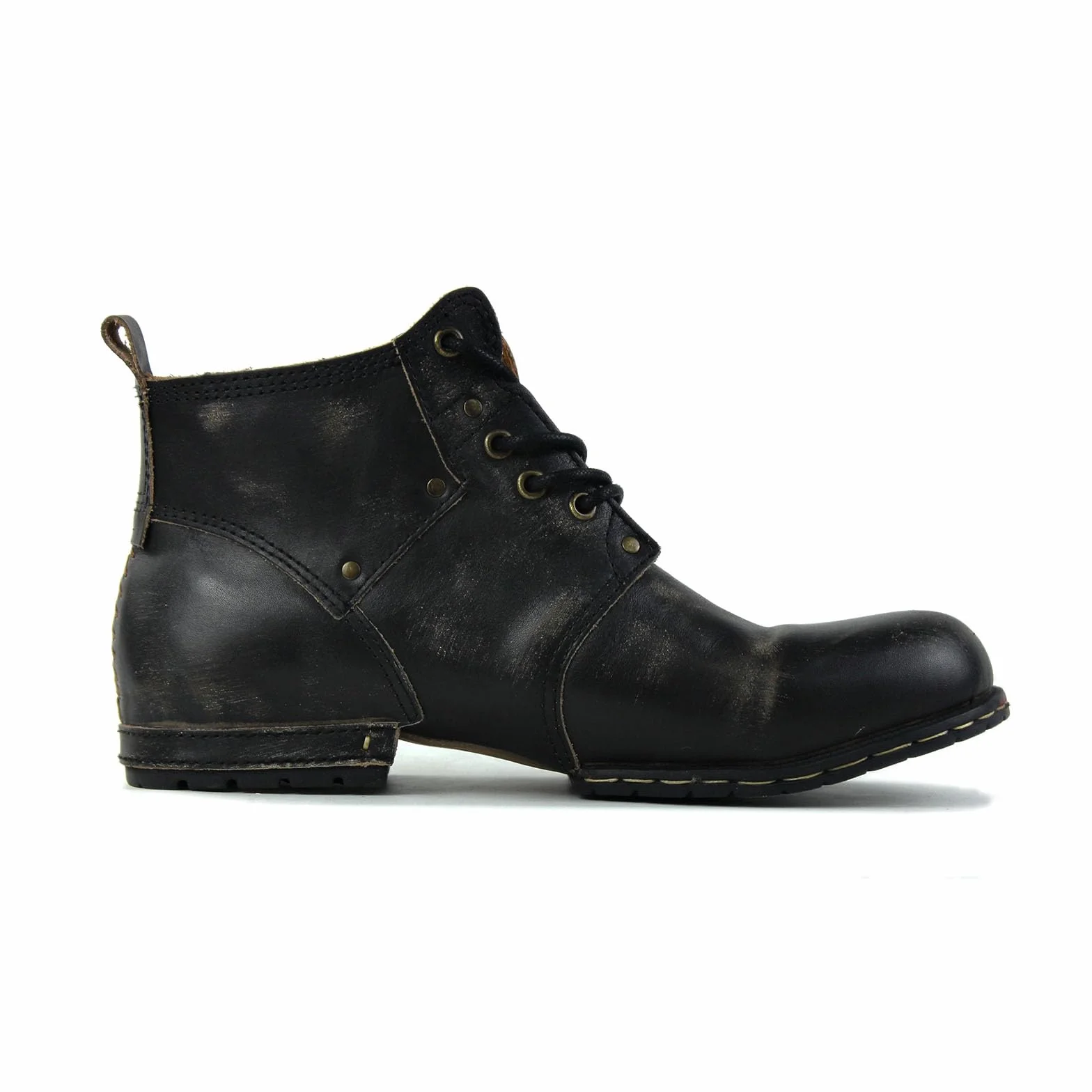 OSSTONE Mężczyźni Buty Zimowe Prawdziwa Skóra do Kostki Bojowe Kamuflaż Chukka Boots OS-6015-1-B-R
