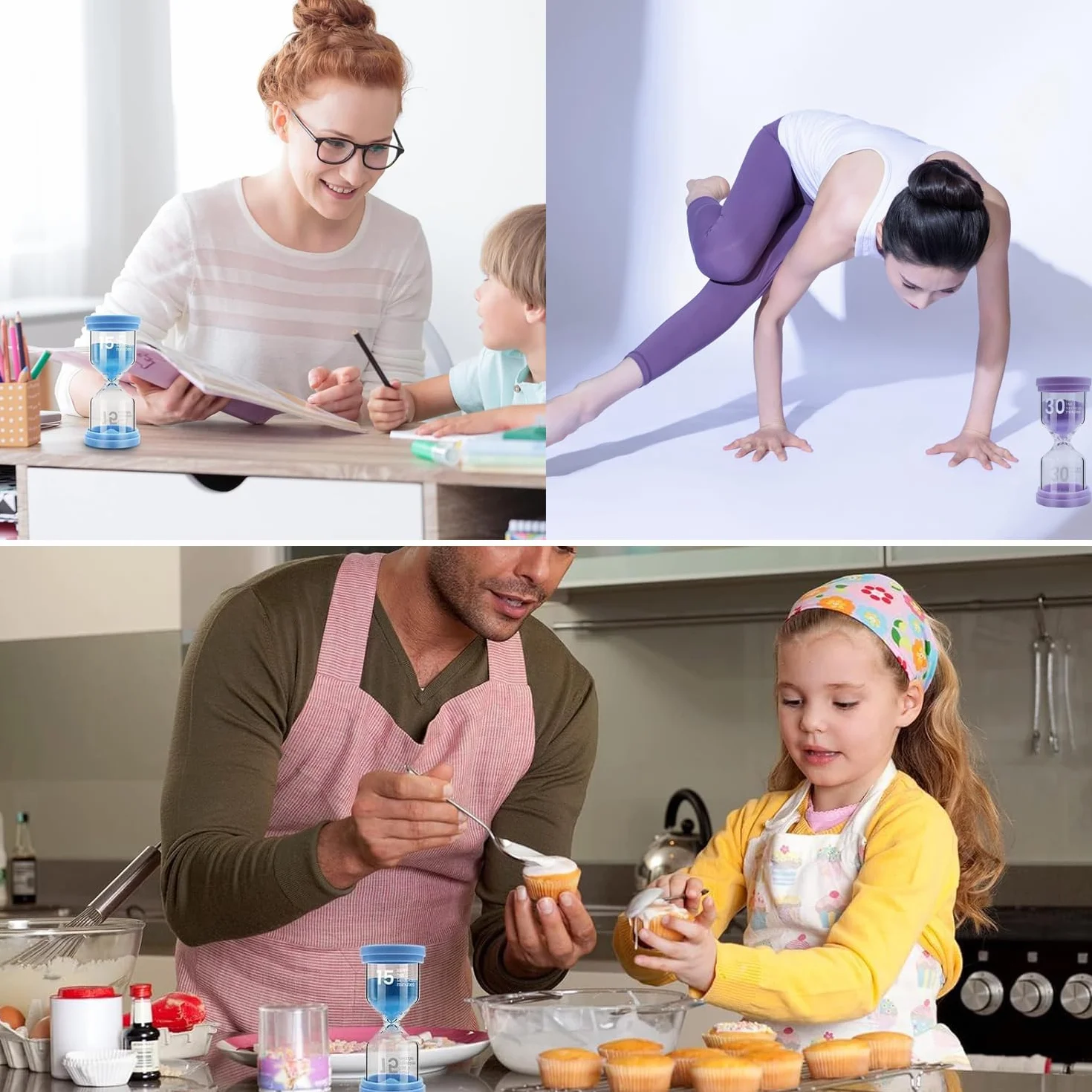 Klepsydra dla dzieci, timer kuchenny, funkcja klepsydry, wizualny timer dziecięcy, zegarek kuchenny, zegar 3/5/10/30 minut..