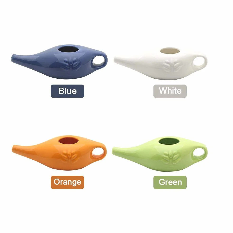 Keramik Neti Pot Yoga profesjonalna płukanka do nosa garnek do płukania nosa, wygodny wylot do spłukiwania nosa, 250 ml