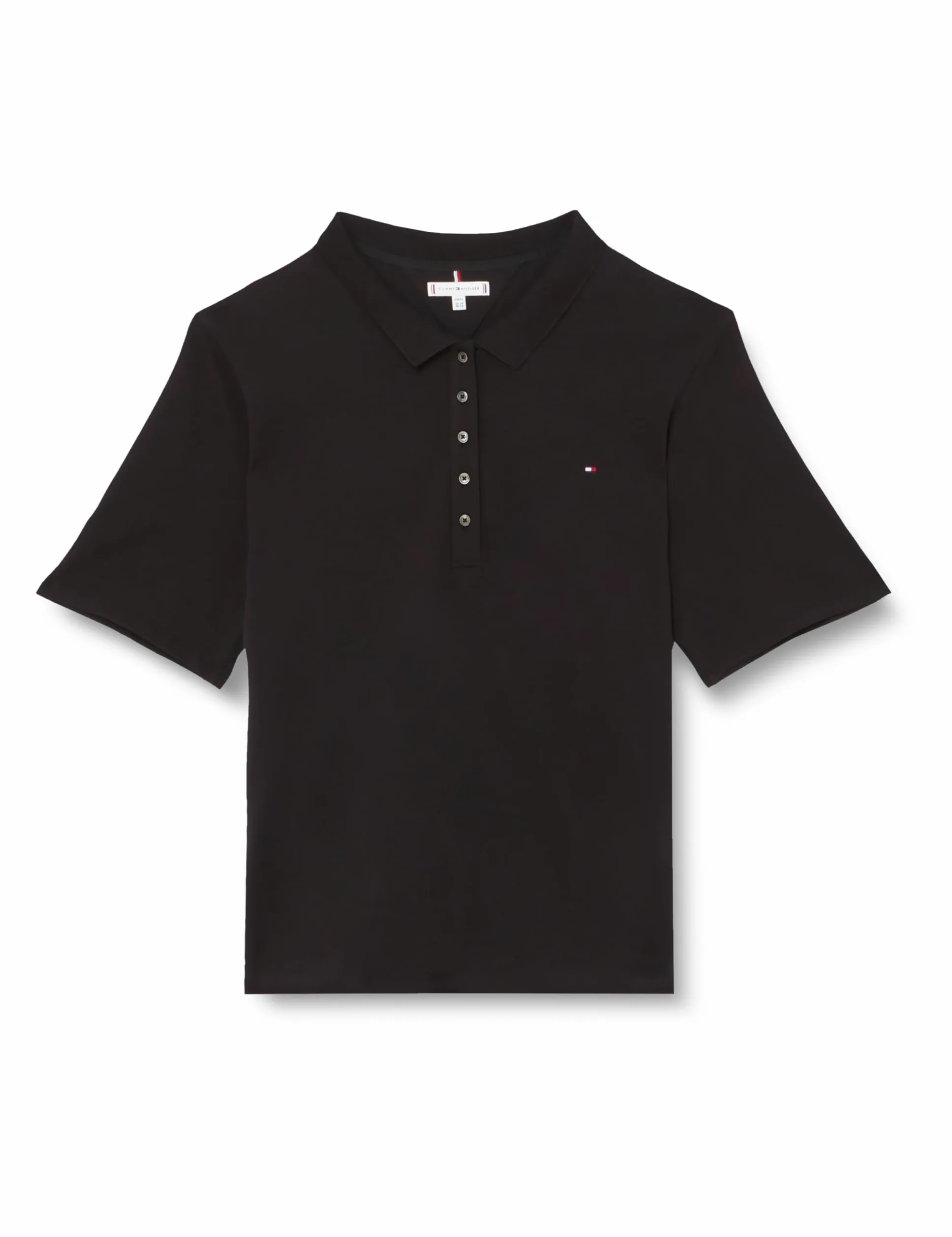 Tommy Hilfiger Damskie polo CRV 1985 Reg Pique Ss S/S Polo, czarne, 48, Czarny, 48