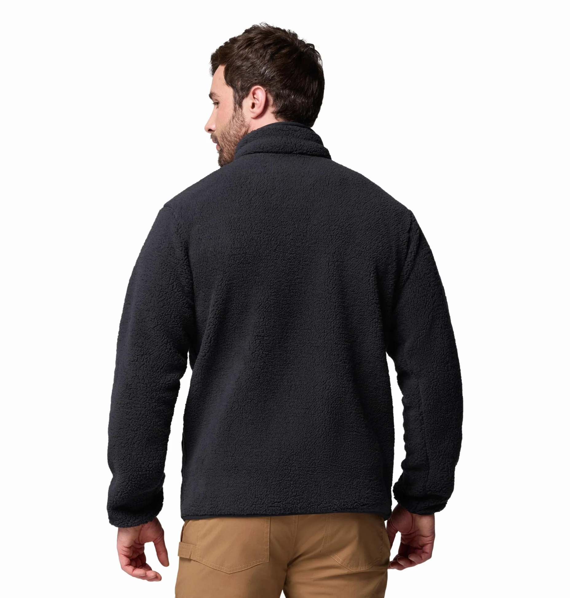 Columbia Męska kurtka polarowa Rugged Ridge z wysokim runem, zamek błyskawiczny na całej długości, czarna, XL