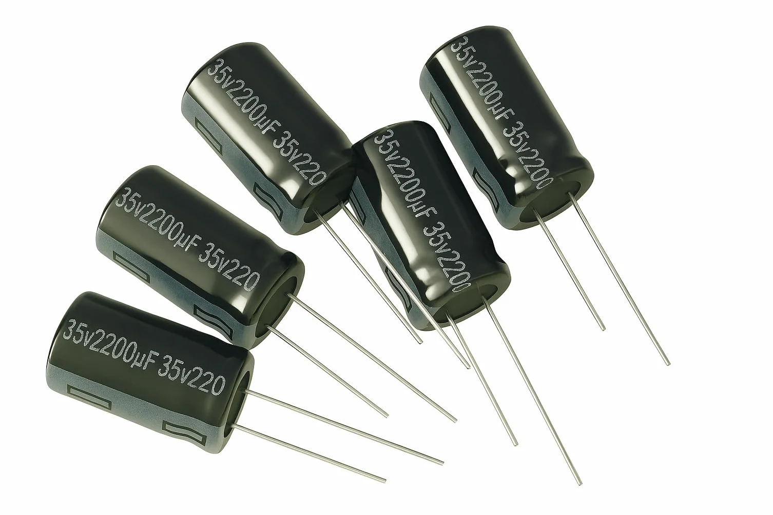 Kondensator elektrolityczny THT, 2200µF, 35V DC, Ø16x25mm, ±20%, zestaw 5 szt