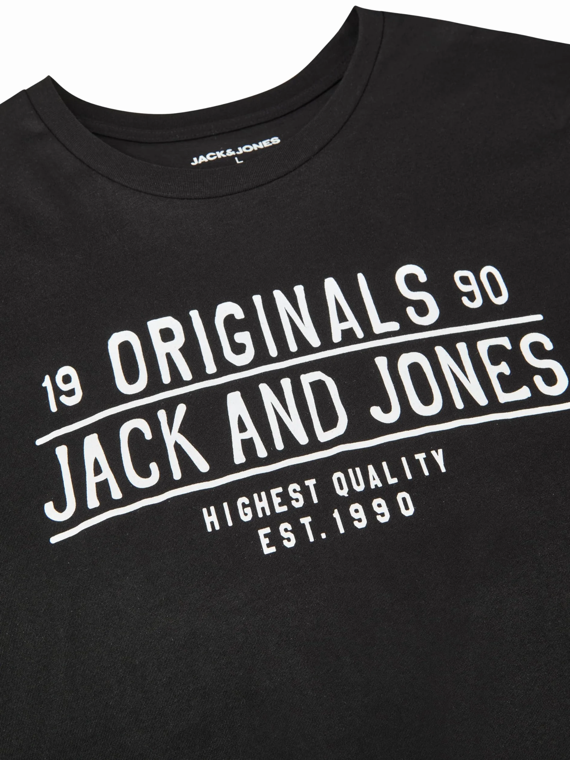 JACK & JONES JJLINO T-shirt z okrągłym dekoltem, z krótkim rękawem, krój regularny, na lato, 100% bawełna, czarny, biały, zielony, czerwony, niebieski, szary, S, M, L, XL, XXL, 3XL