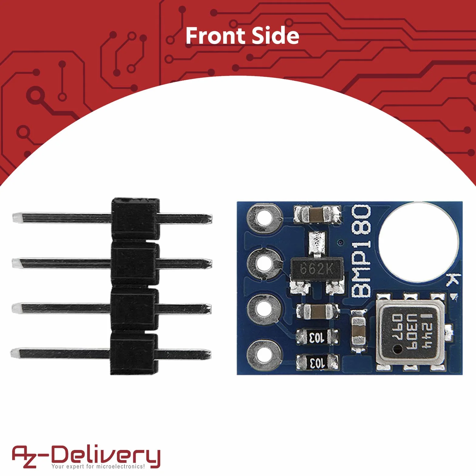 AZDelivery GY-68 BMP180 Czujnik ciśnienia barometrycznego i temperatury kompatybilny z Arduino i Raspberry Pi wraz z E-Book!