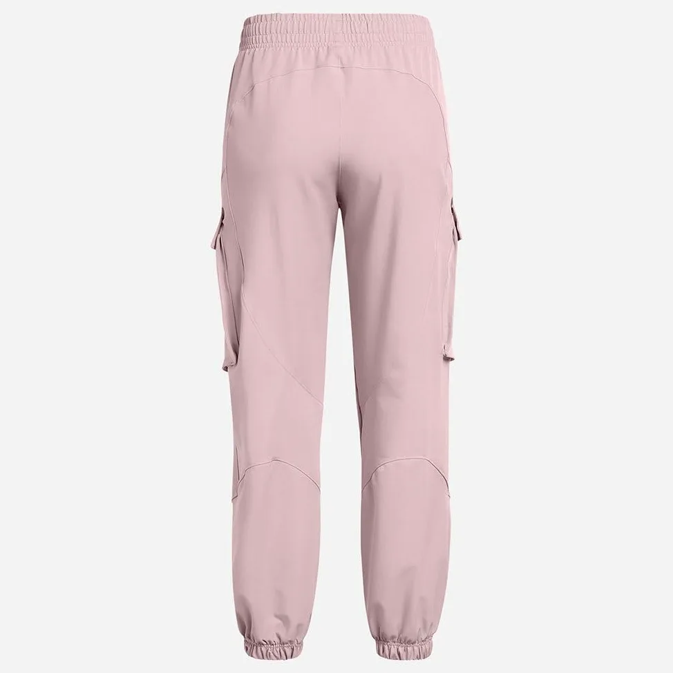 Spodnie Unstoppable damskie Under Armour kolor fioletowy fason cargo high waist