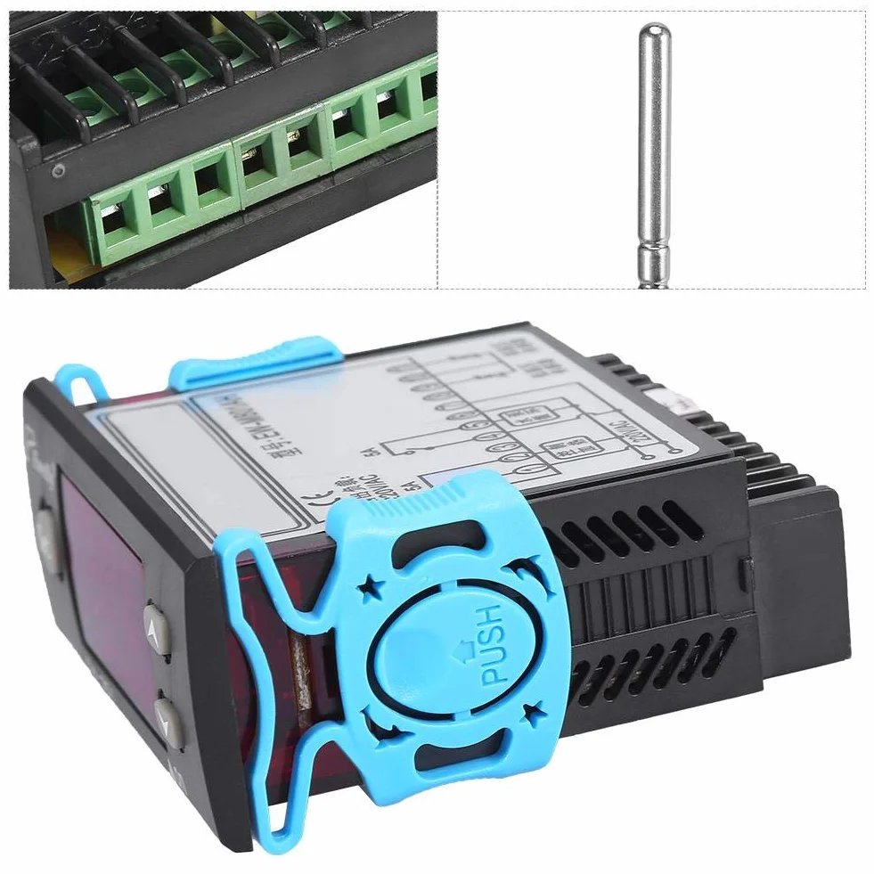 Cyfrowy regulator temperatury, 220 V EW-801AH Automatyczna regulacja temperatury z 2-kanałowym czujnikiem do słonecznego podgrzewacza wody