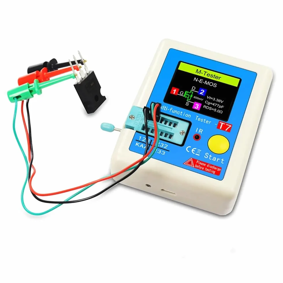 DollaTek Wielofunkcyjny tester tranzystorowy TFT Dioda Trioda Pojemno?? Tester LCR ESR NPN PNP MOSFET IR