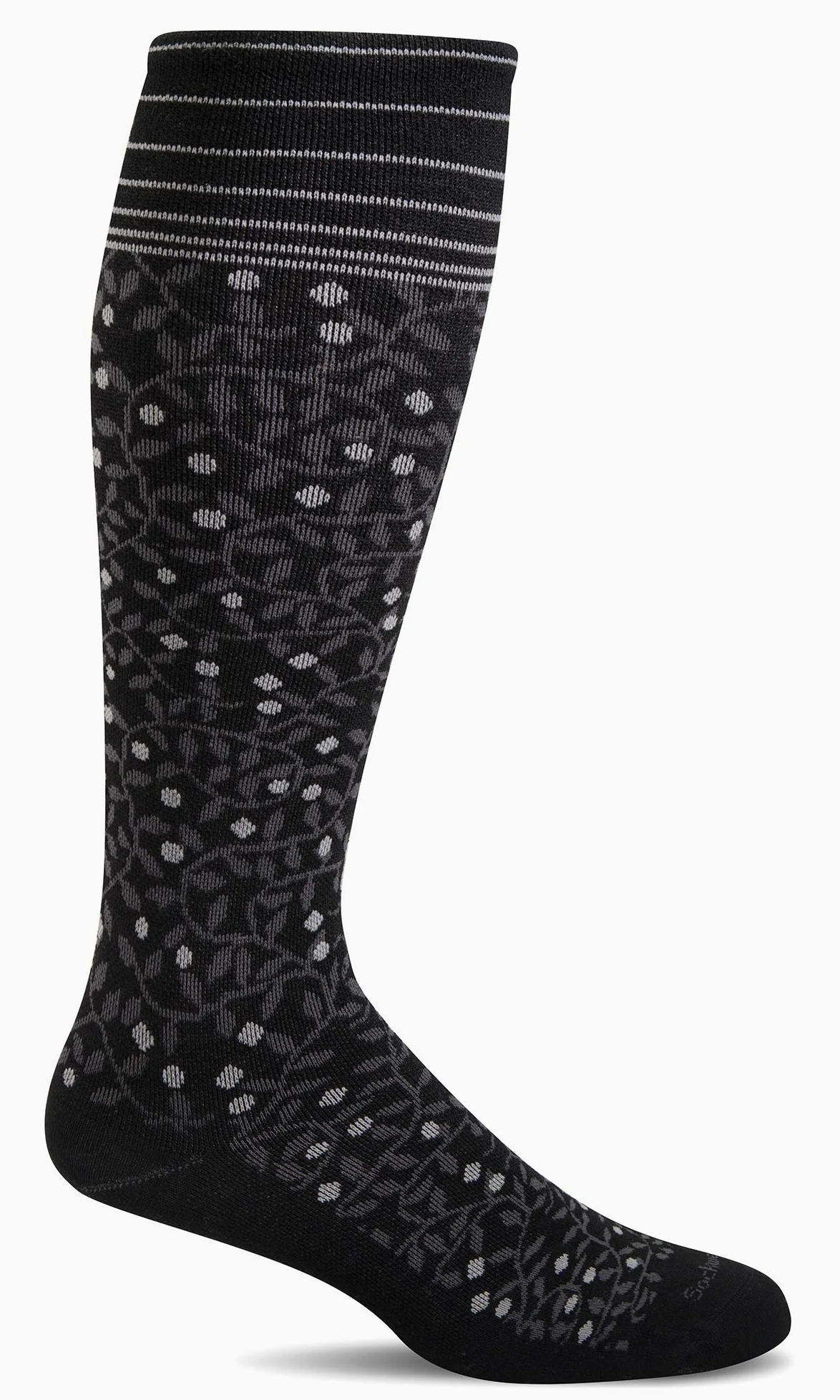 Sockwell damskie nowe liście mocne stopniowane skarpety kompresyjne (czarne, S/M)