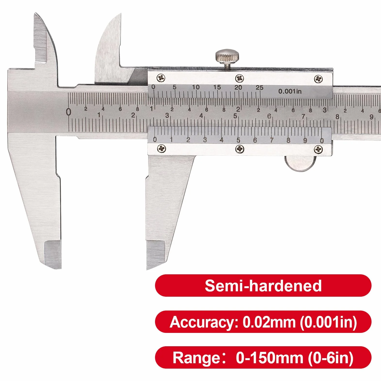 Spurtar Suwmiarka 150 mm / 6 cali suwmiarka analogowa do średnicy głębokości kroku, dokładność pomiaru: 0,02 mm / 0,001 cala, do gospodarstwa domowego, biżuterii, obróbki drewna