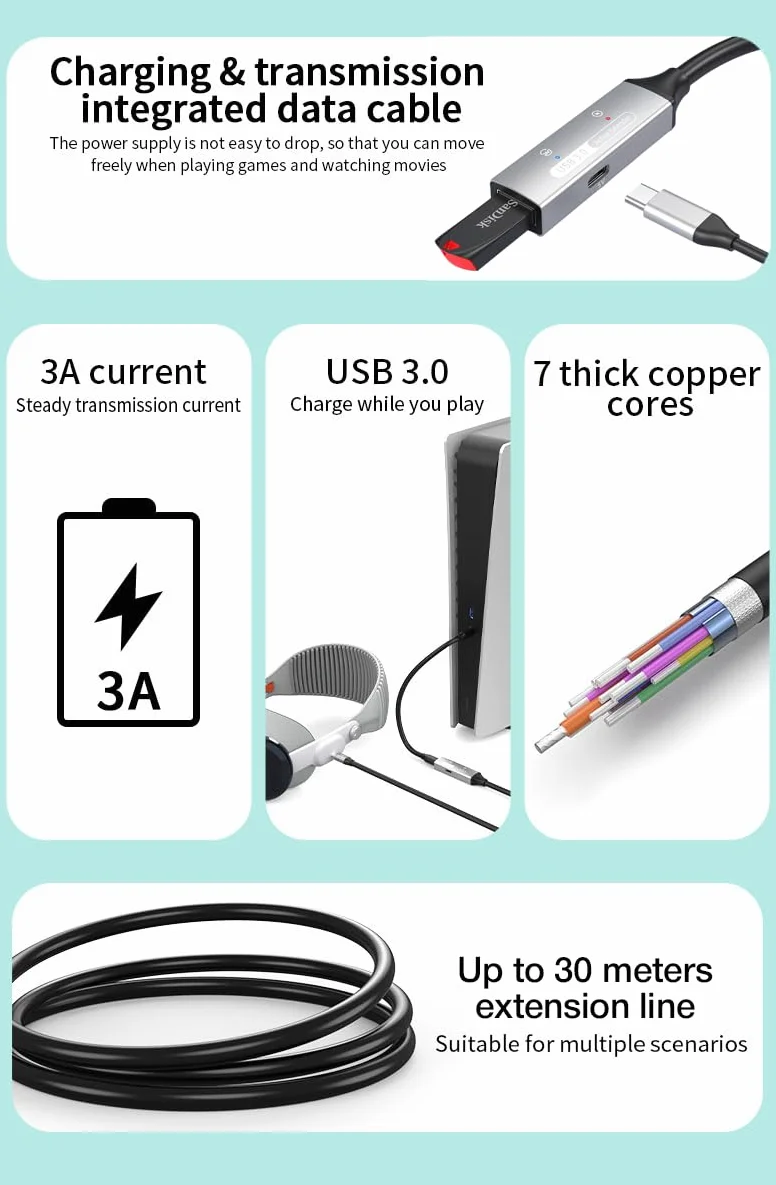 PREMIUMCORD Aktywny Przedłużacz USB z Repeaterem 20m, Złącze Żeńskie Typu A do Męskiego, USB 3.2 Gen 1 SuperSpeed 5Gbit/s, 2x Ekranowany, Obudowa Aluminiowa, Czarny, Długość 20m