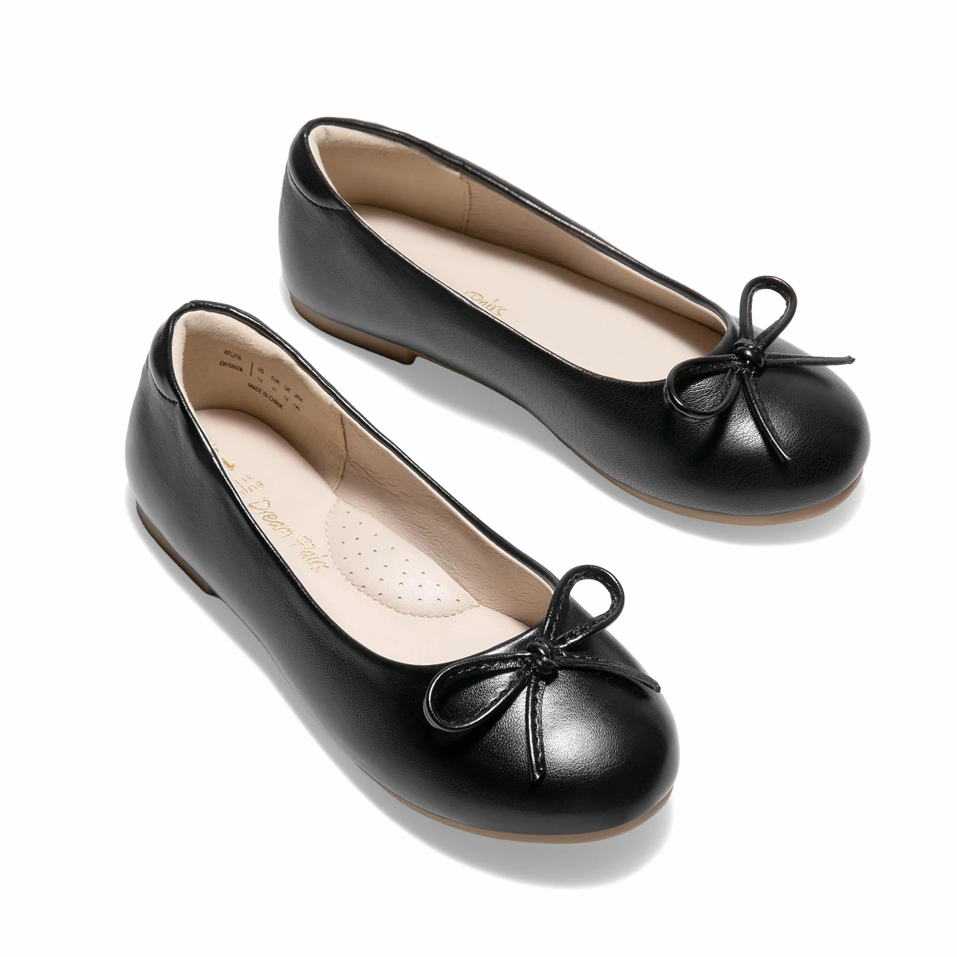 Dream Pairs Dziewczęce buty baleriny wsuwane kokardki kwiatowe na ślub
