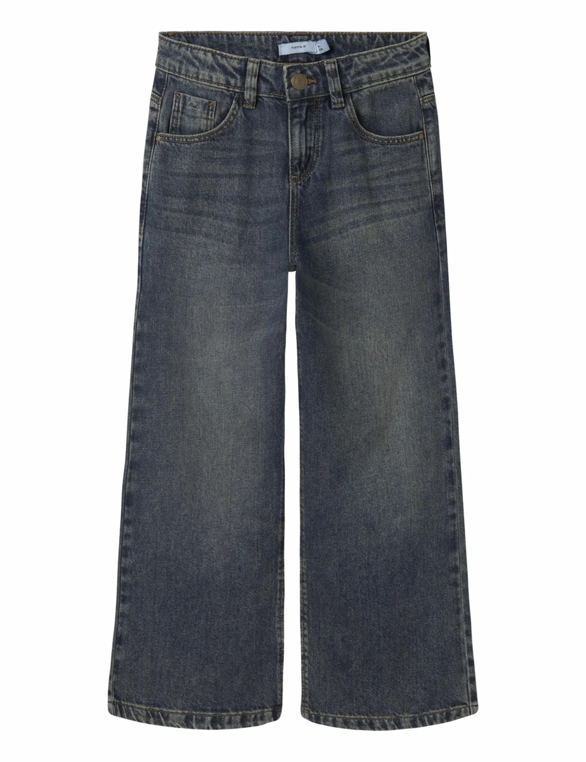 NAME IT Dziewczęce Nkfrose Wide Jeans 5529-Be Noos, Vintage Dark Blue Denim, 176