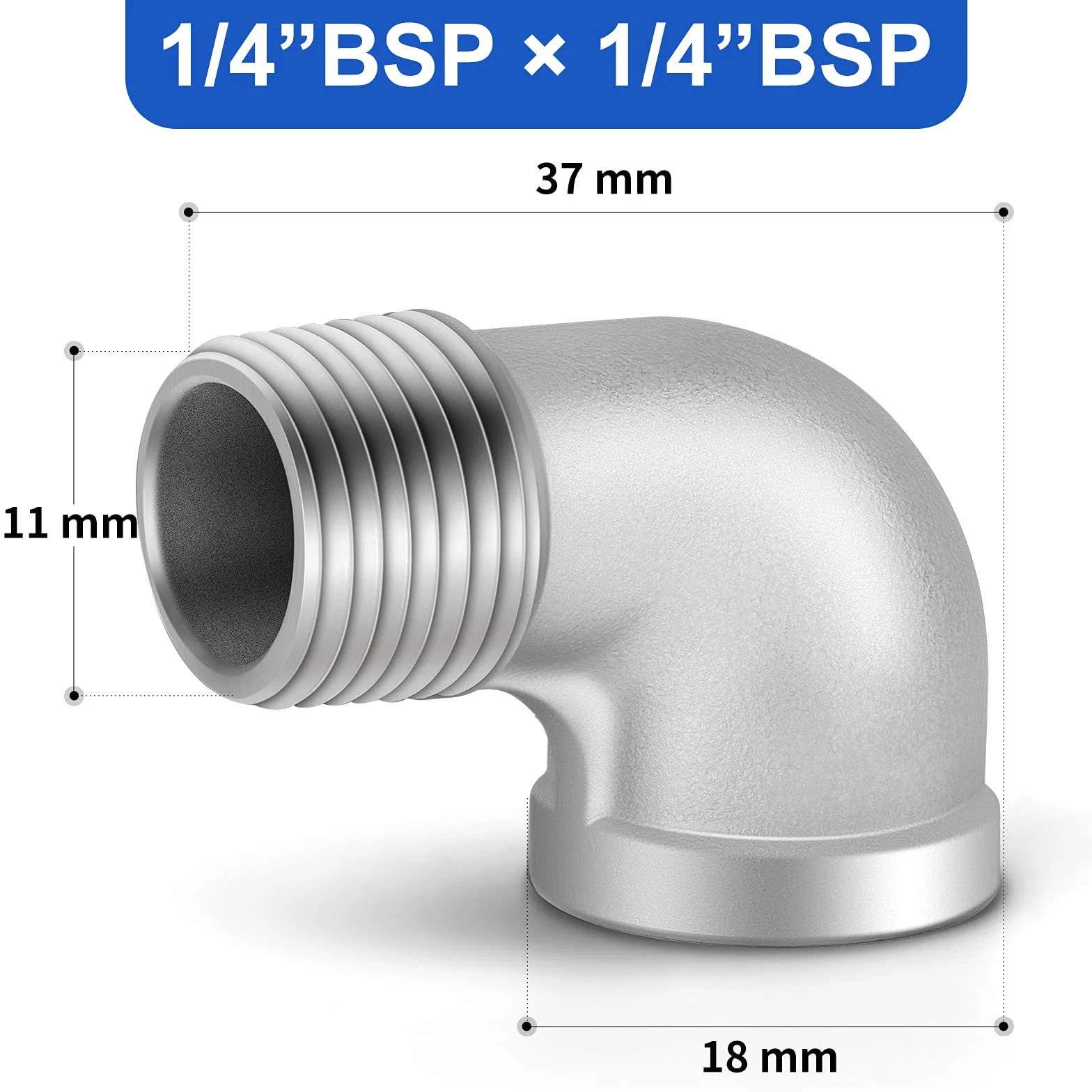 5 sztuk ze stali nierdzewnej 304 złącza kolanowe 90 stopni, złączki rurowe BSP 1/4 "męskie do 1/4" żeńskie