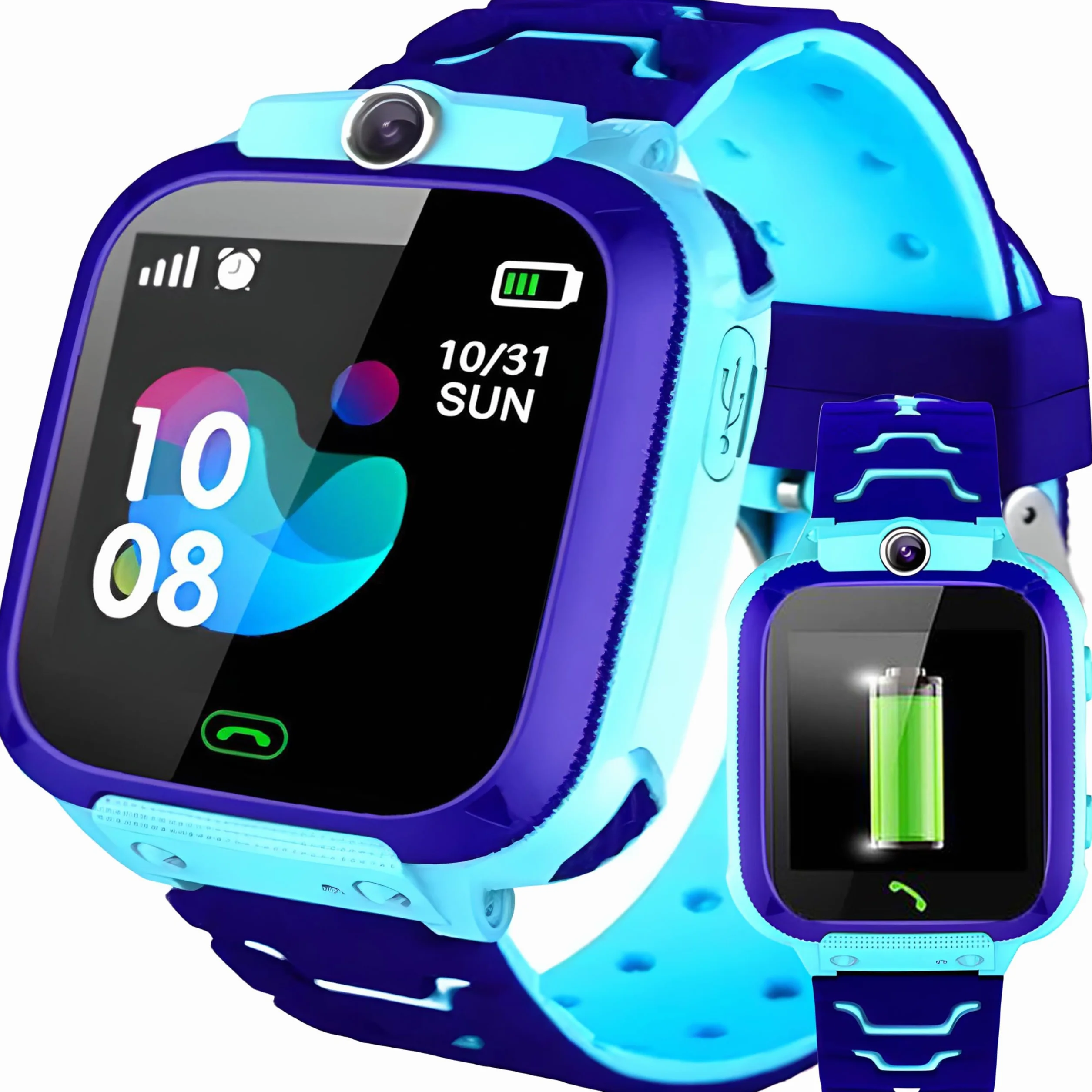 Retoo Smartwatch dla Dzieci GPS SOS Telefon Zegarek na Rękę Niebieski