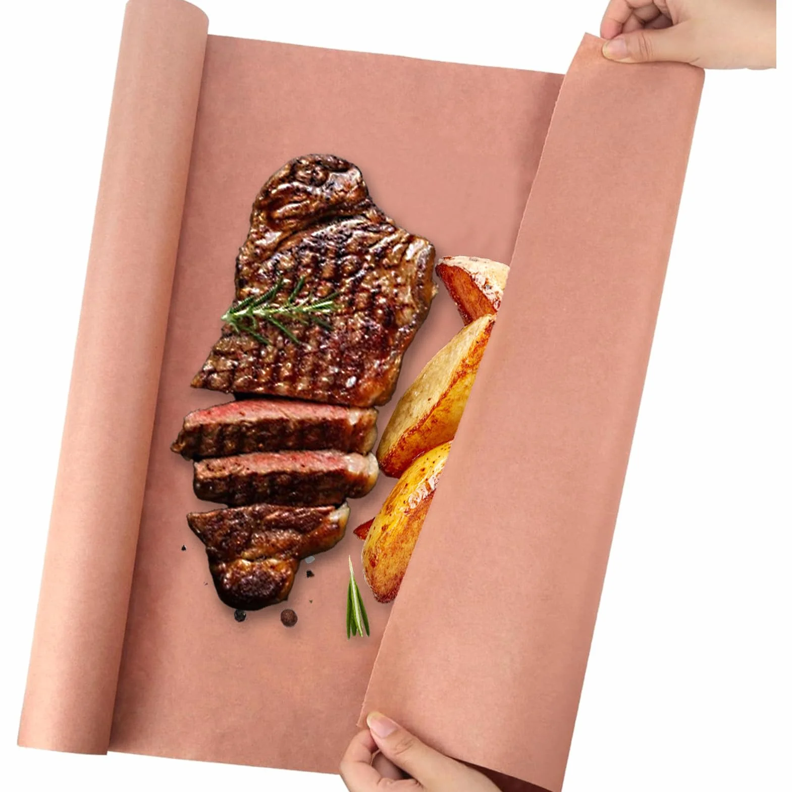 Pink Butcher Paper BBQ papier typu kraft, 30 cm x 15 m, różowy papier rzeźniczy, papier rzeźny, akcesoria do grilla, wędzarni, mięsa ryb, BBQ, piekarnika