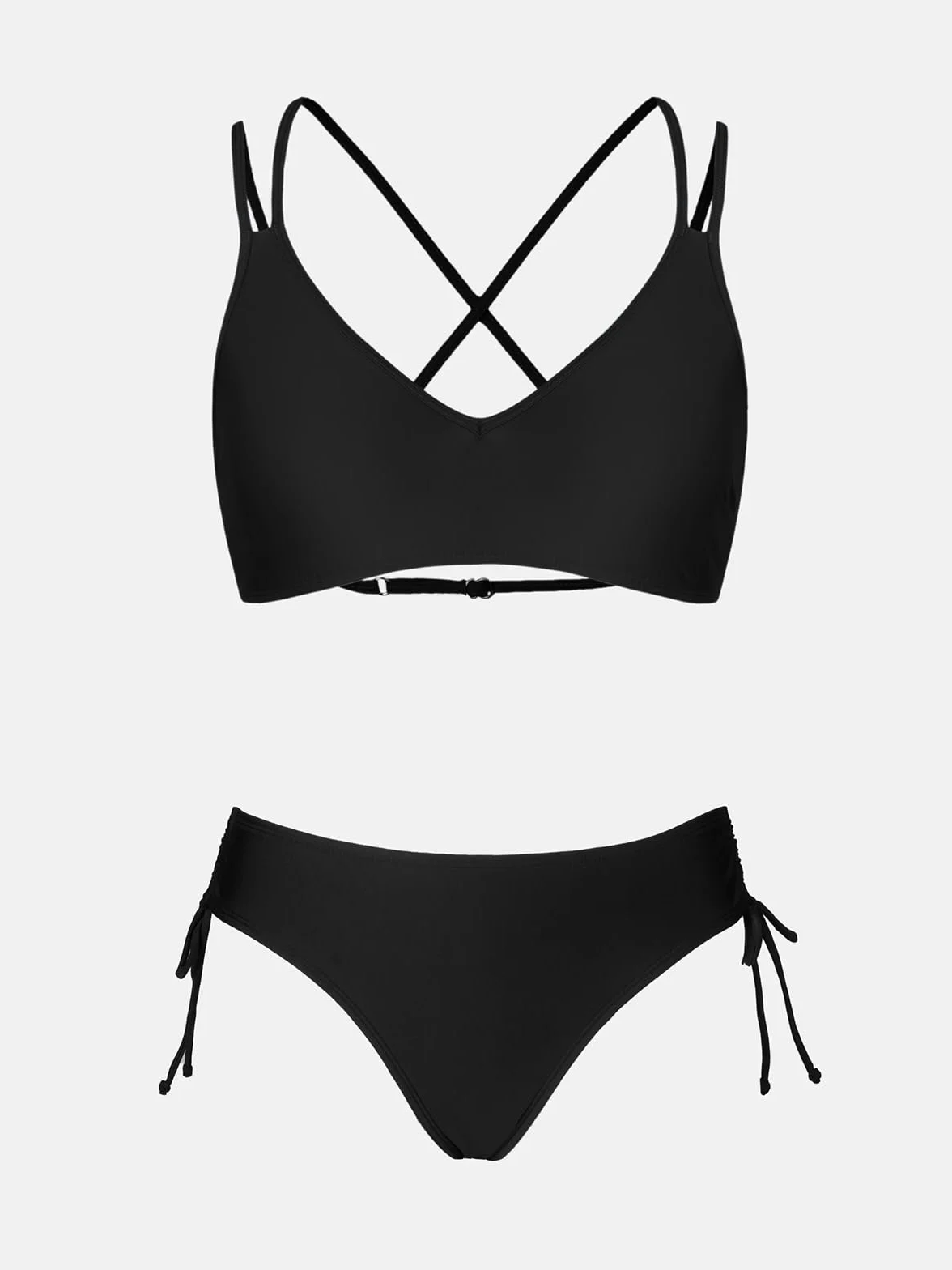 CUPSHE Damski zestaw bikini krzyżowe plecy paski boczne podwójne ramiączka