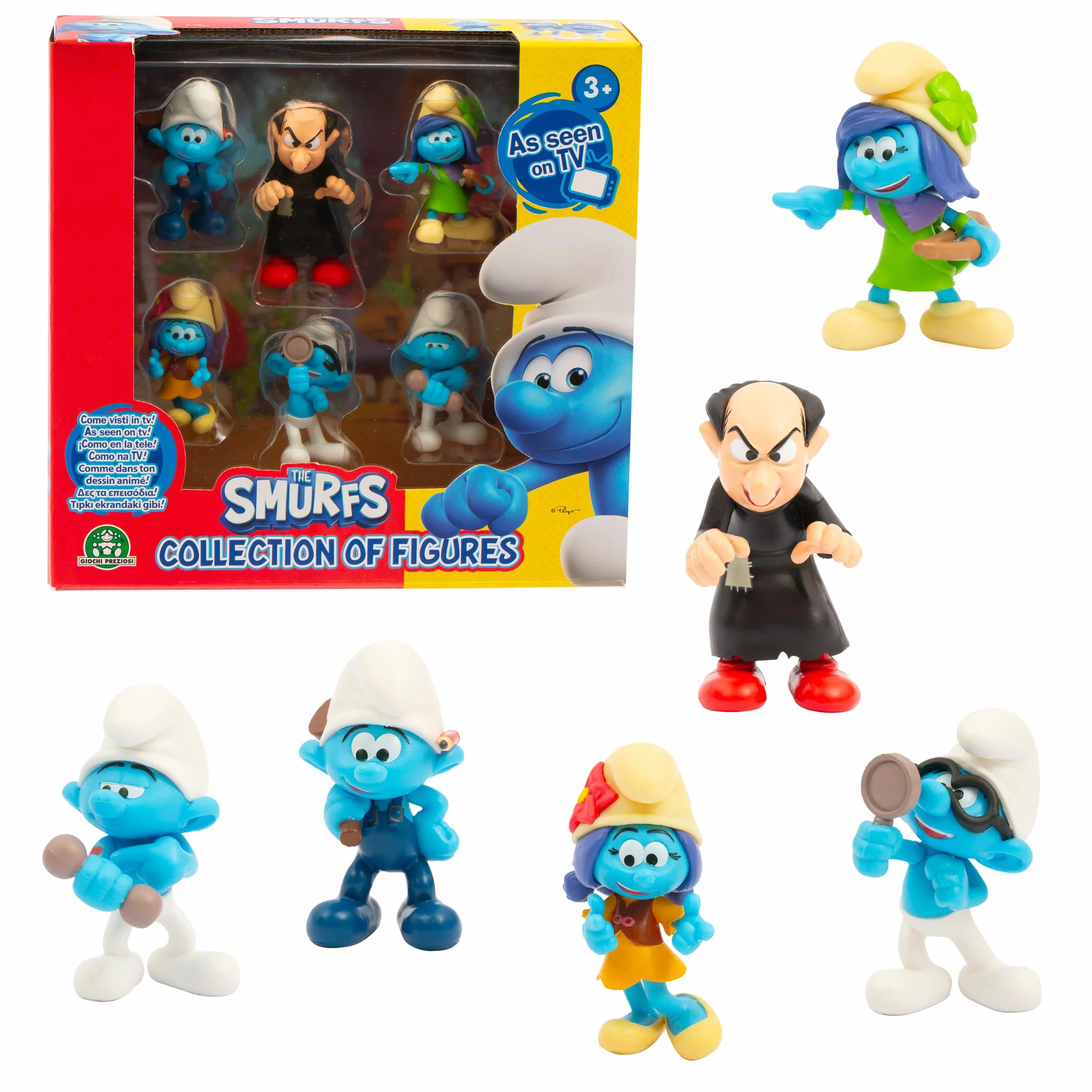 Smerfy, Zestaw 6 figurek 5,5 cm, w tym 1 ekskluzywna figurka Gargamel, dla dzieci od 3 lat, PUF142