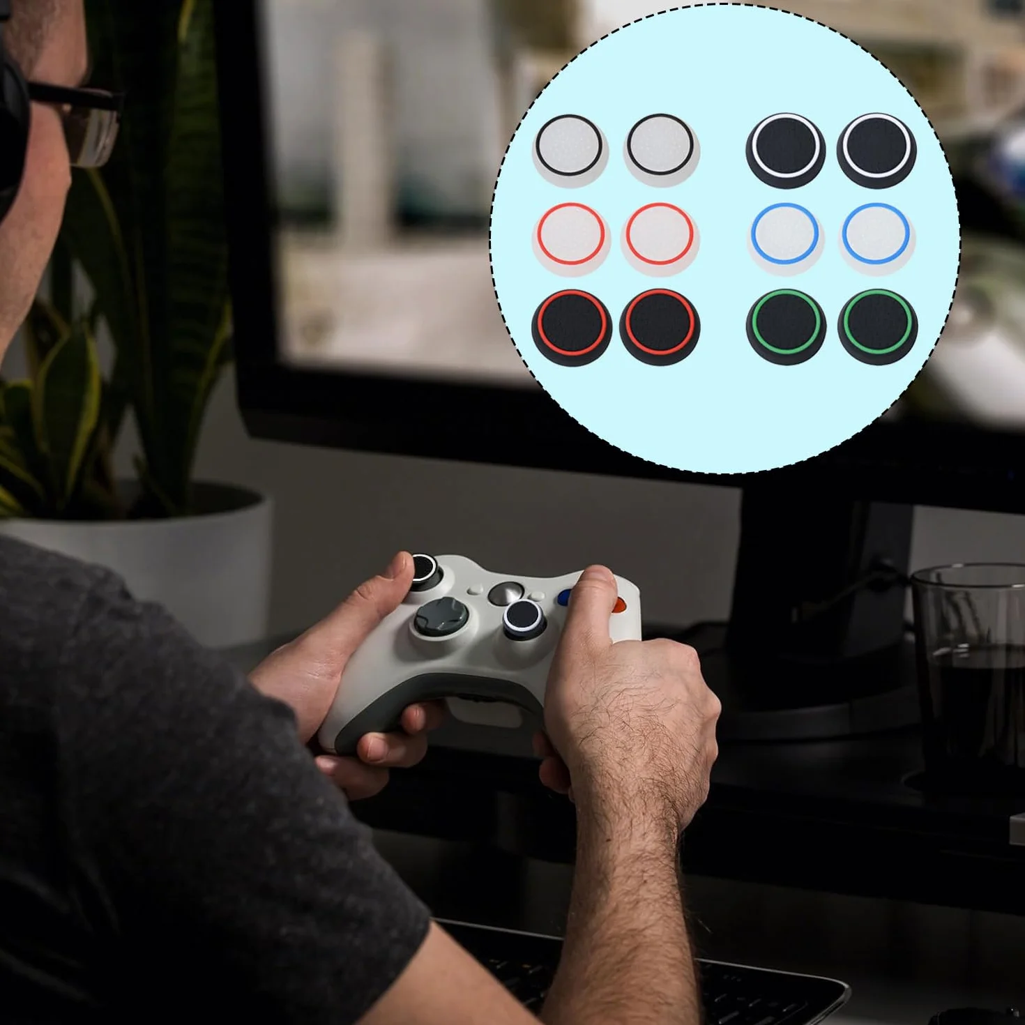 20 sztuk silikonowych kapsułek zamiennych do Joysticka, antypoślizgowa osłona ochronna na pokrętła kontrolera, kompatybilna z PS5, PS4, dla akcesoriów do kontrolerów gier Comfort