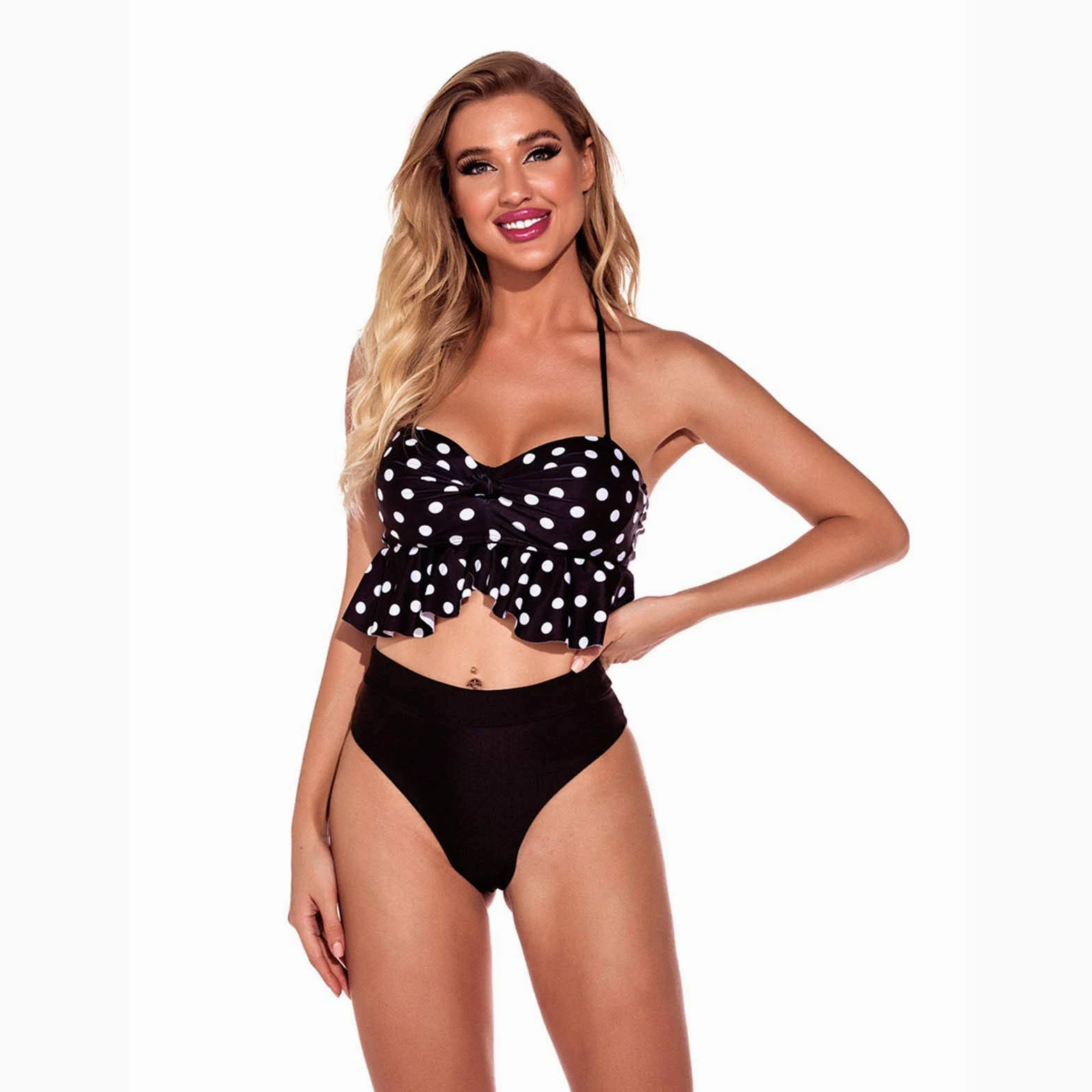 Jednoczęściowe kostiumy kąpielowe damskie Romper Seksowny seksowny kostium kąpielowy Dziewczęcy strój kąpielowy Bikini damskie Tankini (czarny M)