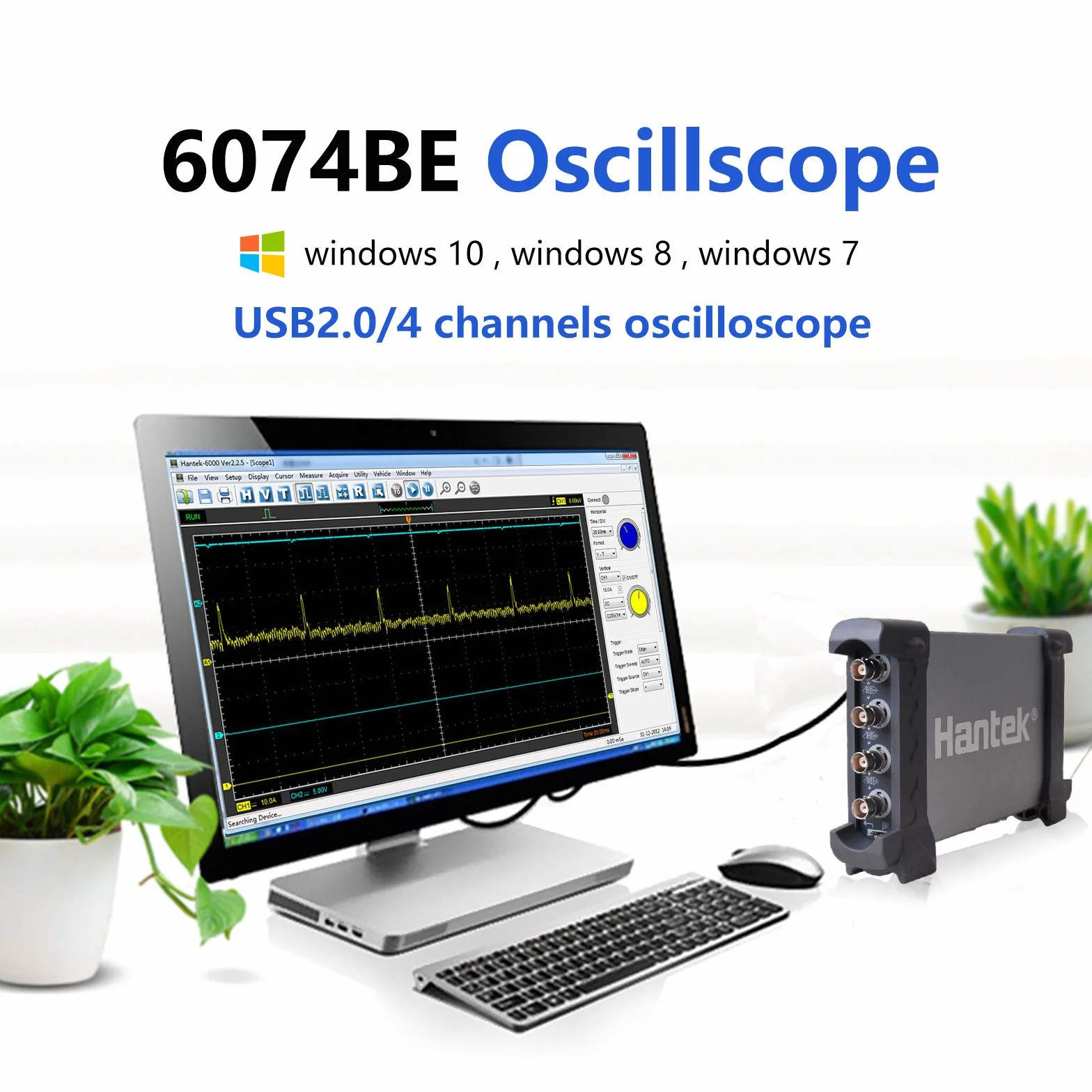 Hantek 6074BE Oscyloskop 4CH 70 MHZ funkcja pomiaru samochodowego
