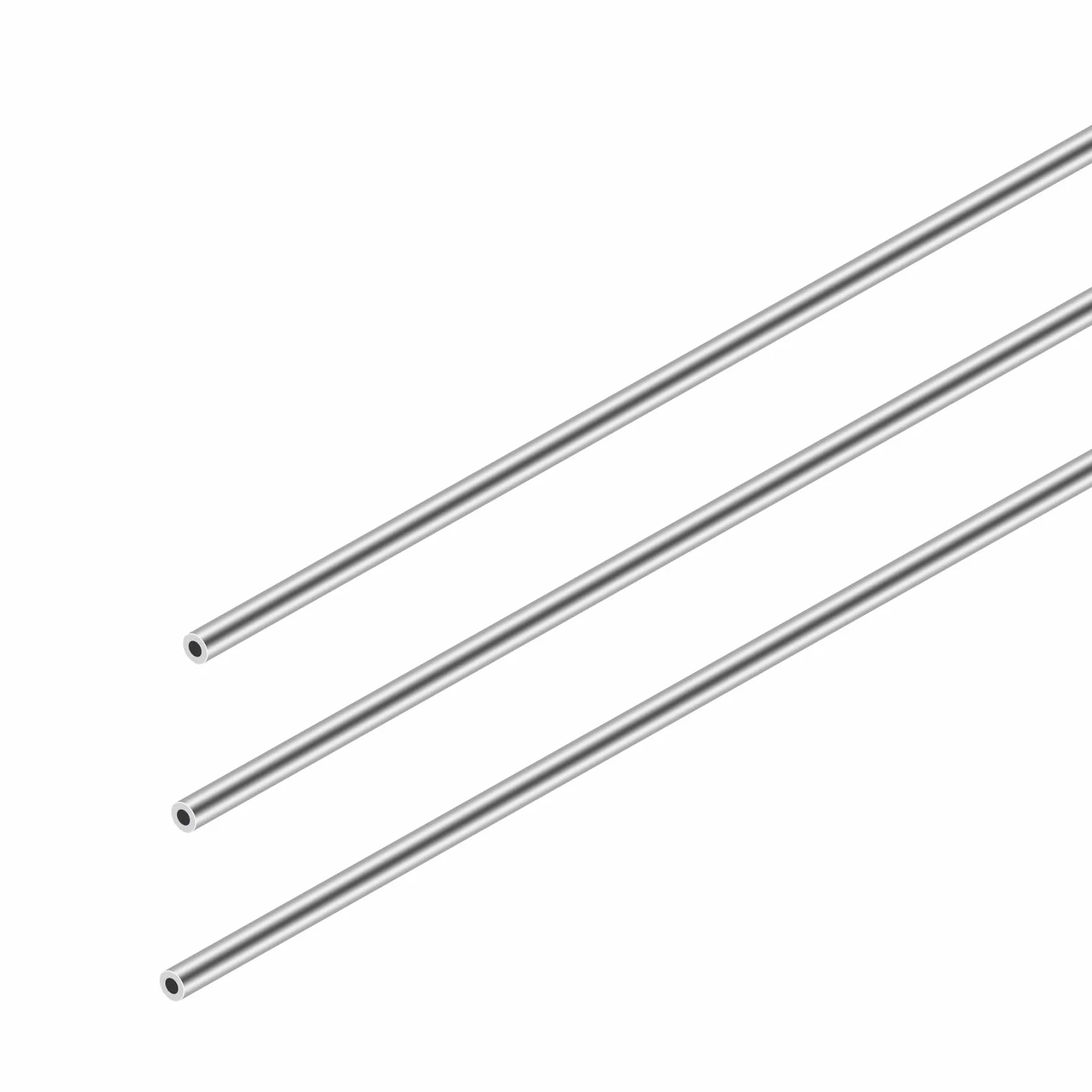 3 szt. okrągłych rur ze stali nierdzewnej, 304 bezszwowa metalowa prosta rura 2 mm średnica zewnętrzna 0,5 mm grubość ścianki 300 mm długość przemysłowa prosta rura