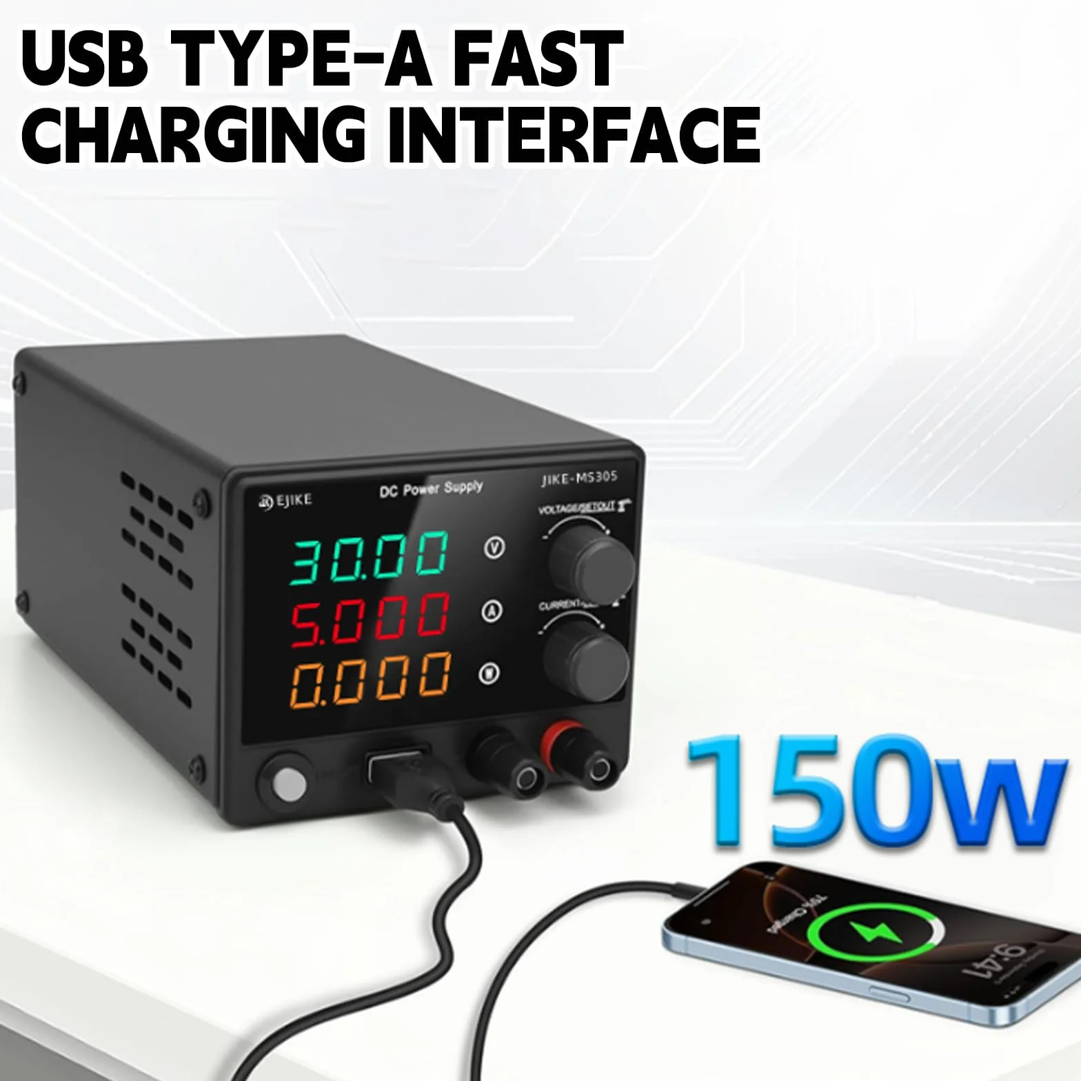Zasilacz laboratoryjny 30V 5A 150W regulowany DC 0-30V 0-5A 4-cyfrowy wyświetlacz LED USB