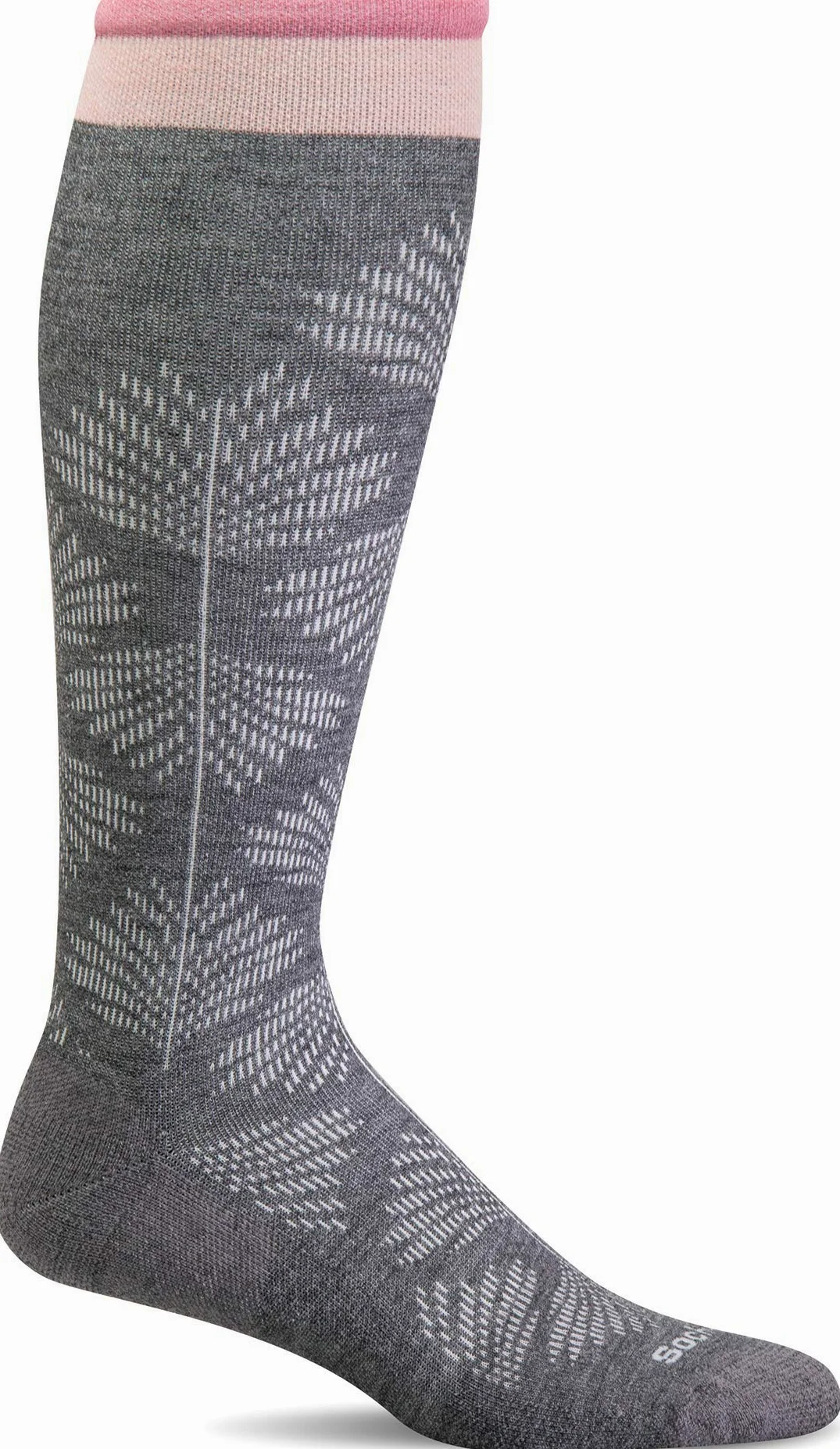 Sockwell damskie pełne kwiatowe umiarkowane skarpety kompresyjne (węgiel drzewny, mały/średni)