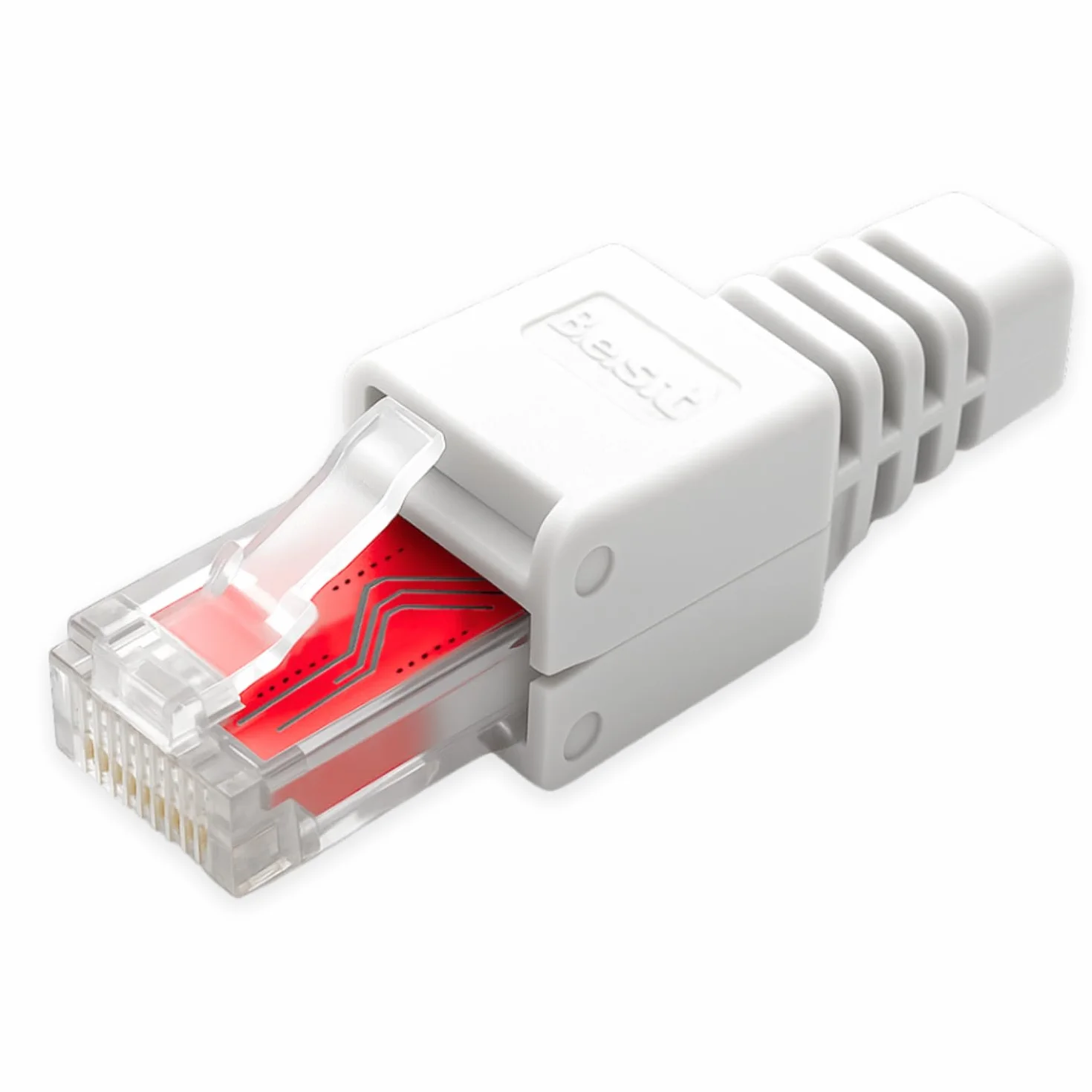 Germany B.e.s.t 10 x wtyczka sieciowa RJ45 CAT6 bez użycia narzędzi - beznarzędziowa wtyczka LAN UTP do CAT5, CAT6, CAT7 - nadaje się do kabli instalacyjnych i krosowych