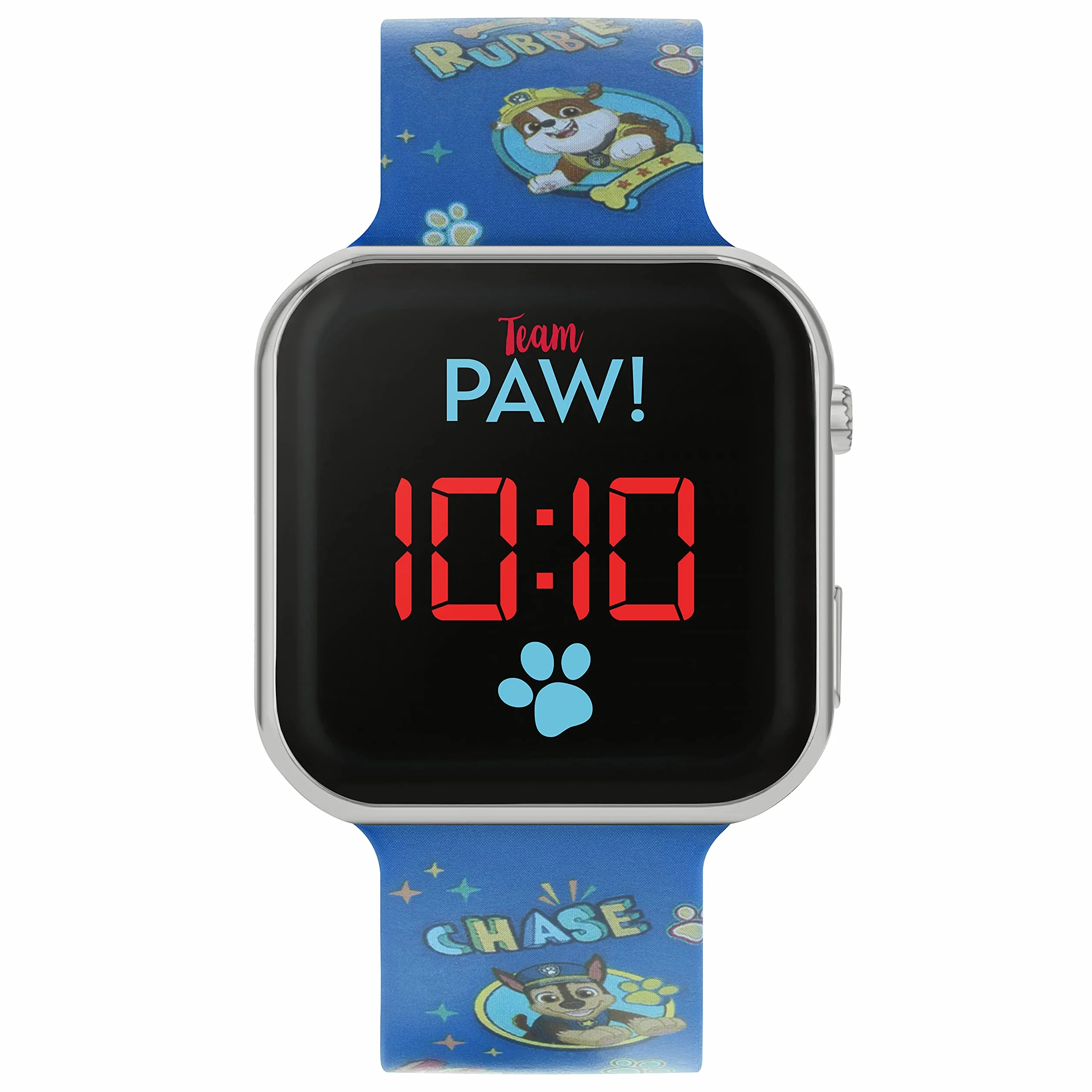 Paw Patrol Unisex-dziecięcy cyfrowy zegarek kwarcowy z silikonowym paskiem PAW4354, NIEBIESKI, pasek