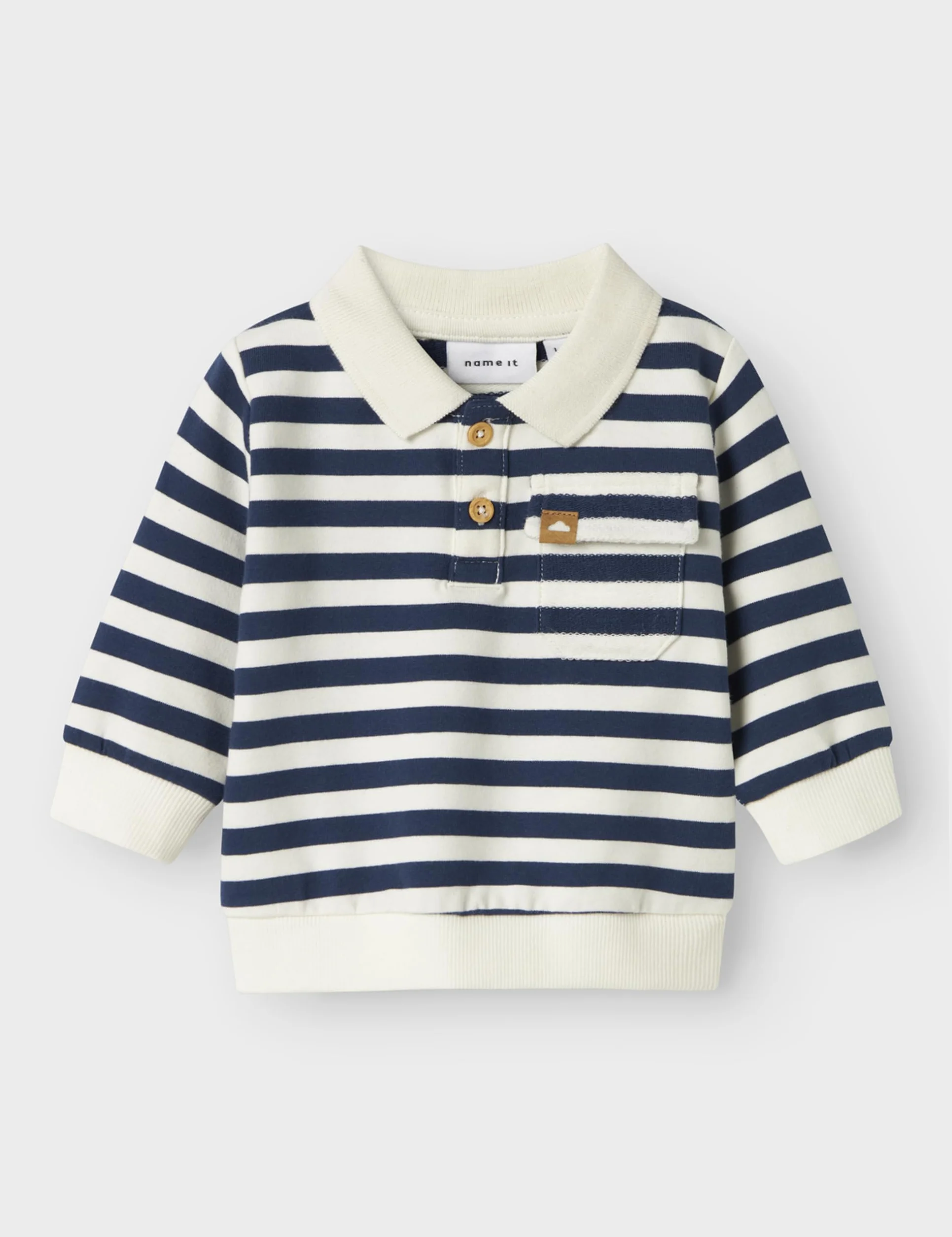 NAME IT Nbmnilsen Ls Polo Sweat Unb, niebieski (Insignia Blue), 74