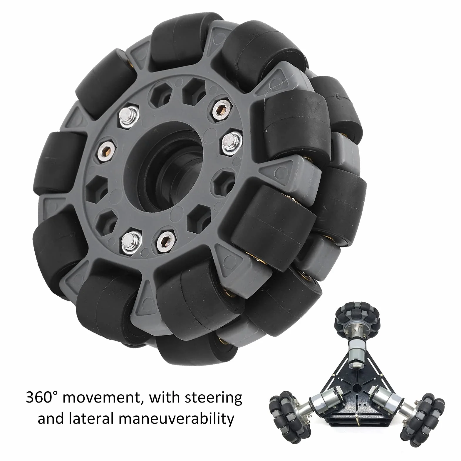 Podwójne Koło Dookólne, Plastikowe Podwójne Koło Dookólne 100 Mm z platformą ładującą 20 Kg Zestaw Robotyczny 14049