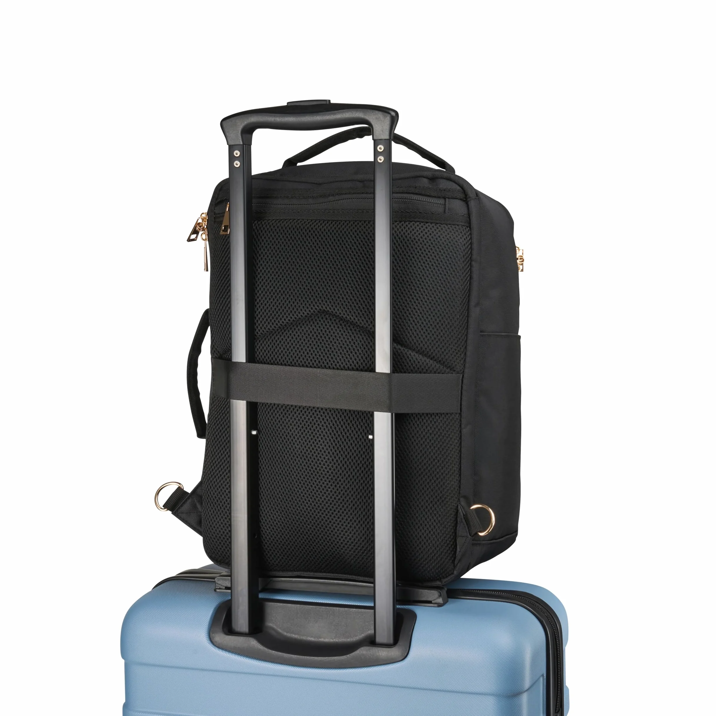 Cabin Max Plecak podręczny Manhattan 40x30x20 cm – 24-litrowy plecak podróżny wykonany z recyklingowanego RPET – Wizz Air i Ryanair Torba pod siedzenie – plecak podręczny do samolotu (czarny/złoty)