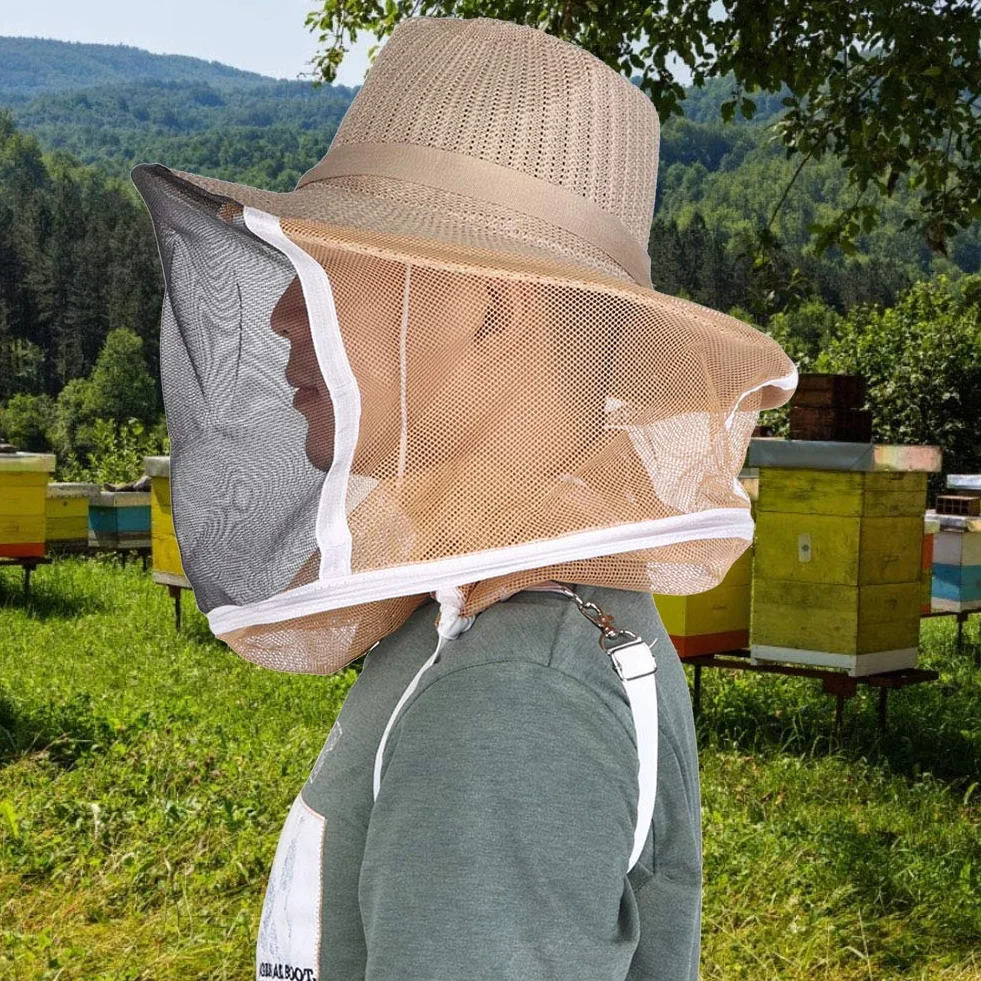 Kapelusz pszczelarski, profesjonalny kowbojski kapelusz pszczelarski, oddychający, trudnopalny do wędkowania, pieszych wędrówek, biwakowania, ogrodnictwa