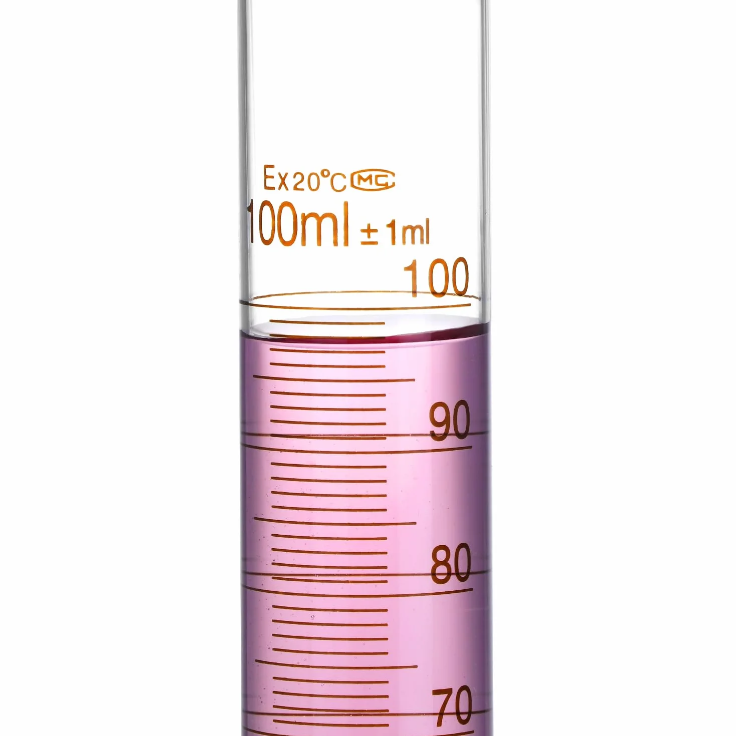 Szklany cylinder miarowy 100 ml, szkło borokrzemowe, gruba ścianka