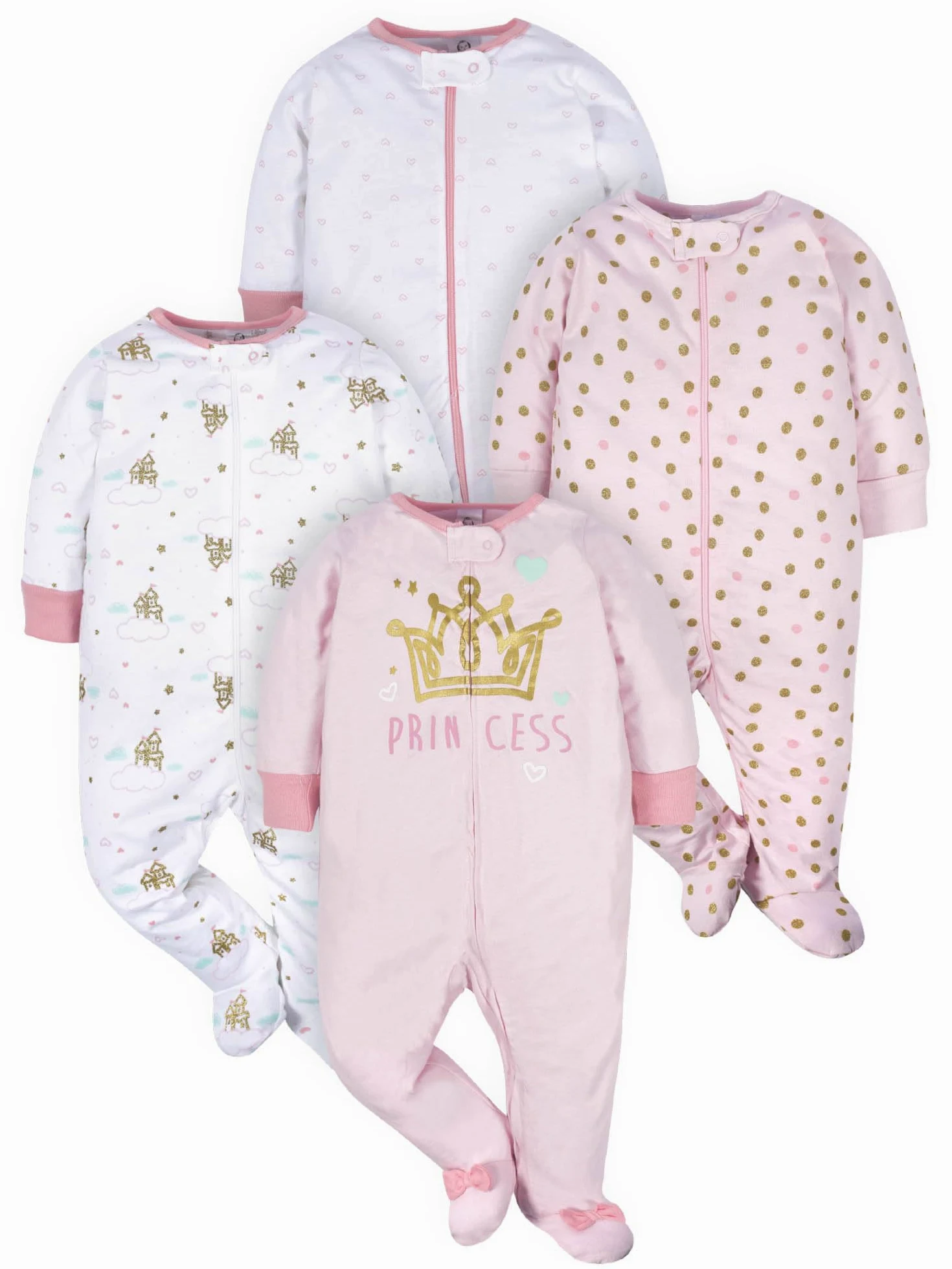 Gerber Kapcie dla niemowlęcia/dziecka Niemowlęta - dziewczynki 4-pack Sleep 'N Play
